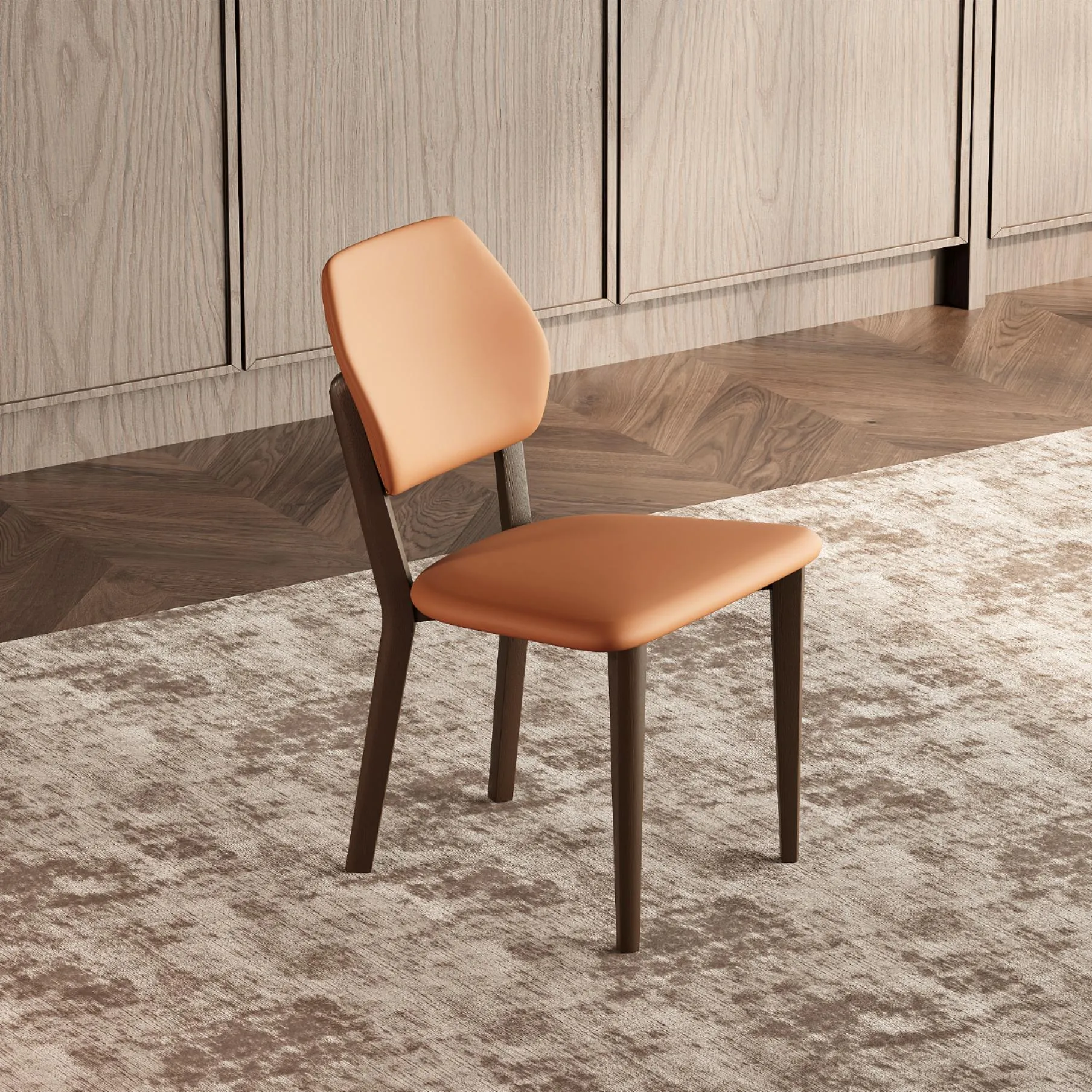 Mid-Century Modern Walnut Wood Dining Chair
