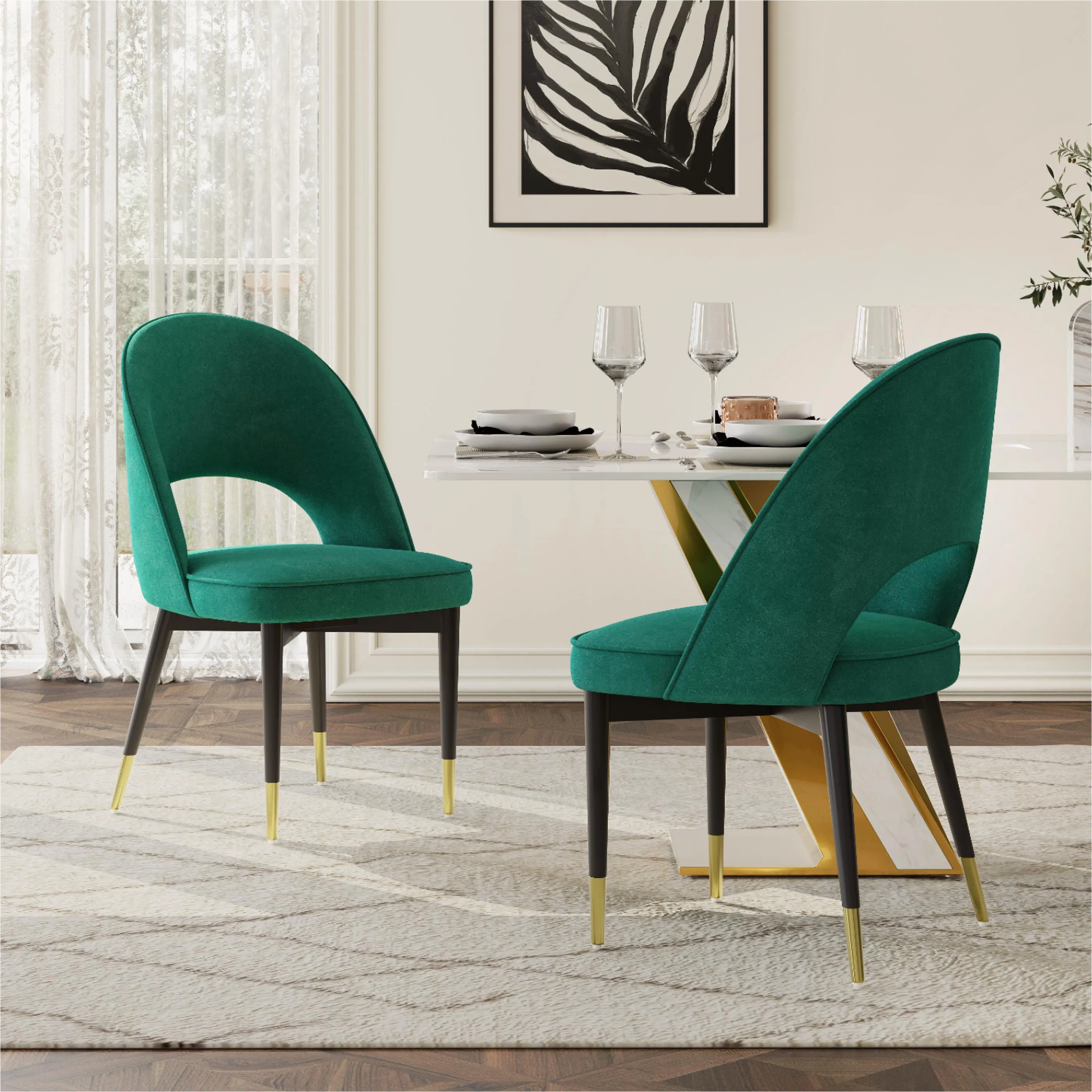 Modern Upholstered Green Velvet Dining Chairs Modern Upholstered Green Velvet Dining Chairs