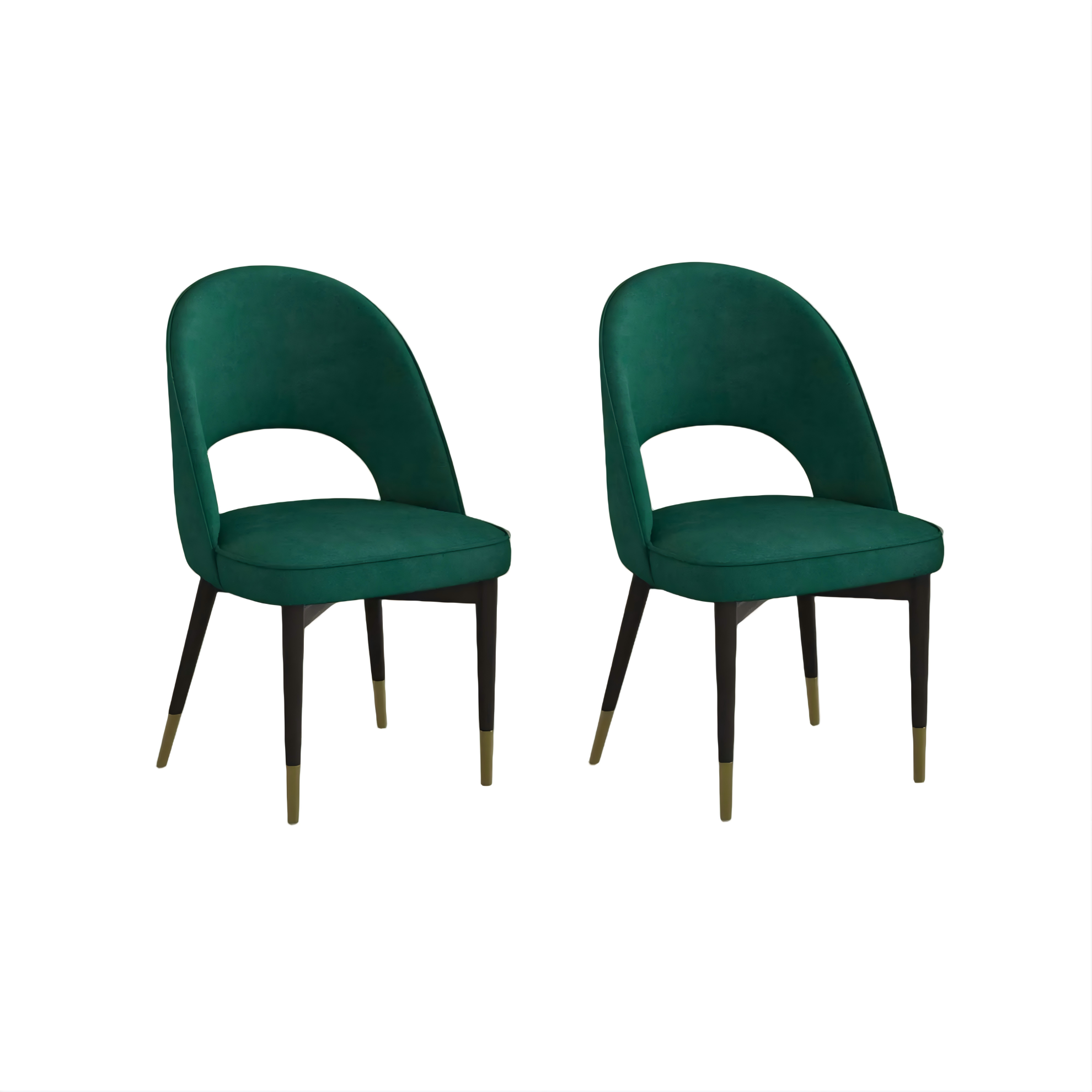 Modern Upholstered Green Velvet Dining Chairs
