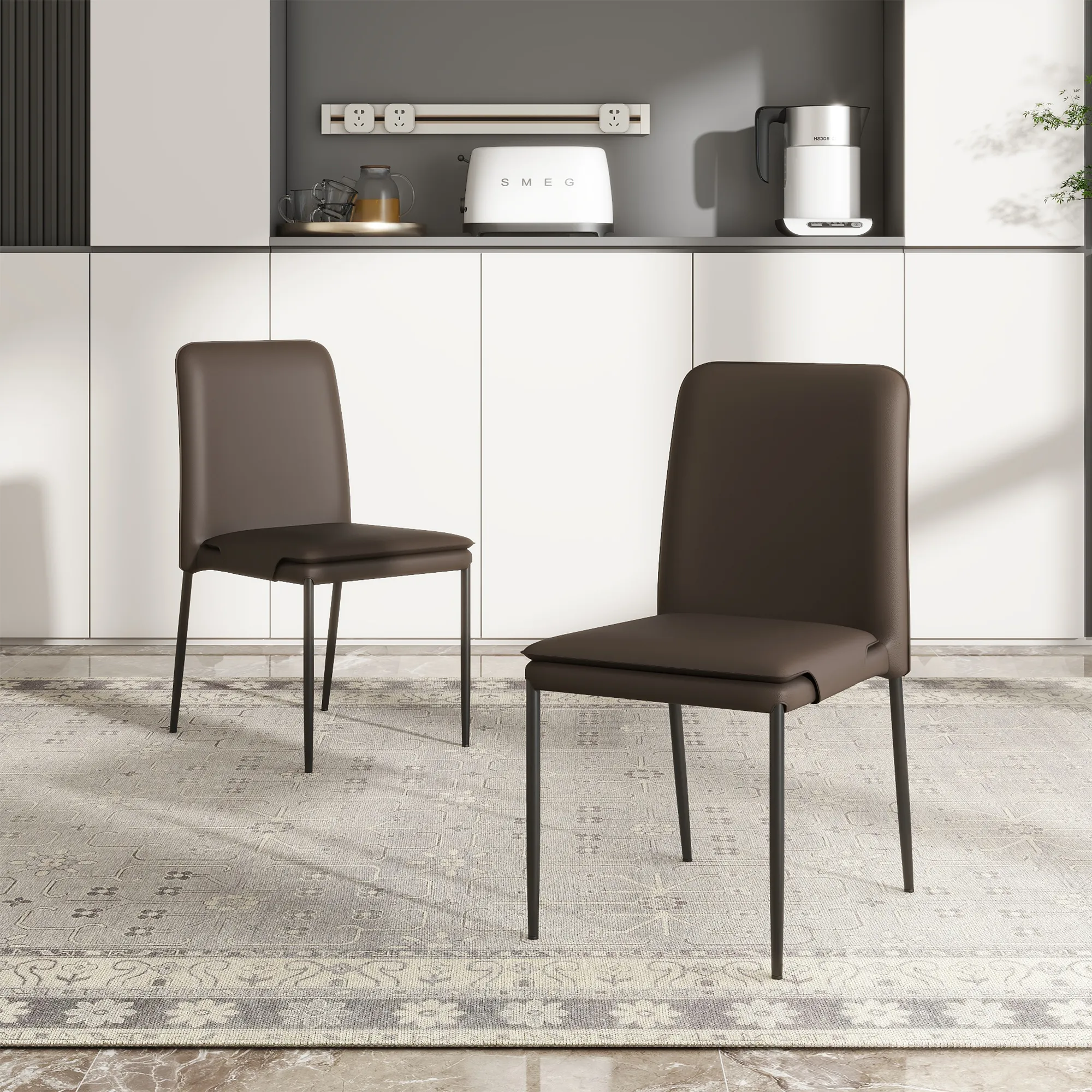 Modern Upholstered Leather Dining Chairs