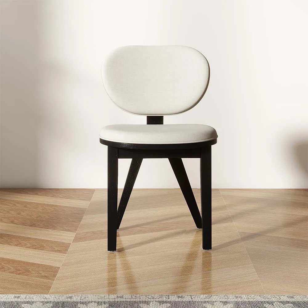 Mid-Century Modern Upholstered Linen Dining Chair