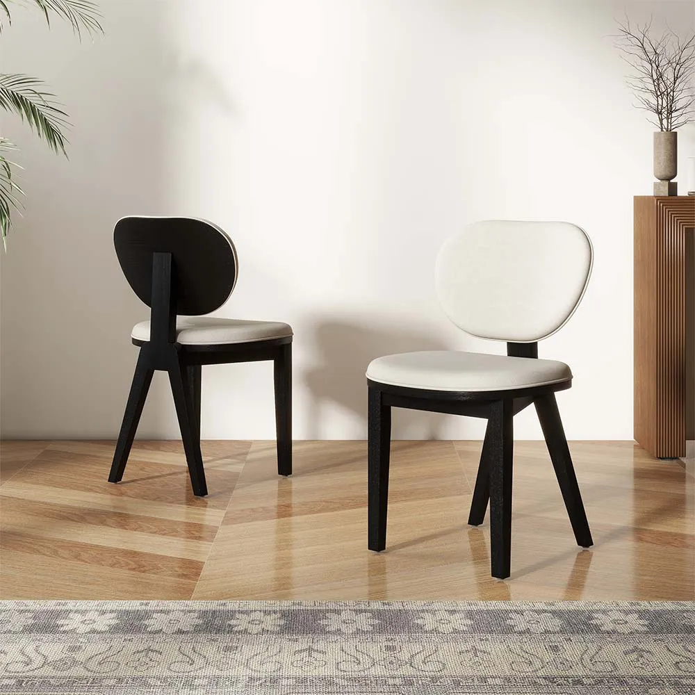 Mid-Century Modern Upholstered Linen Dining Chair