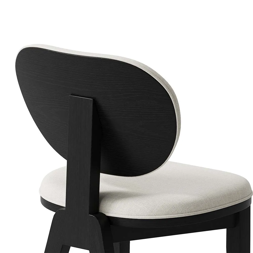 Mid-Century Modern Upholstered Linen Dining Chair