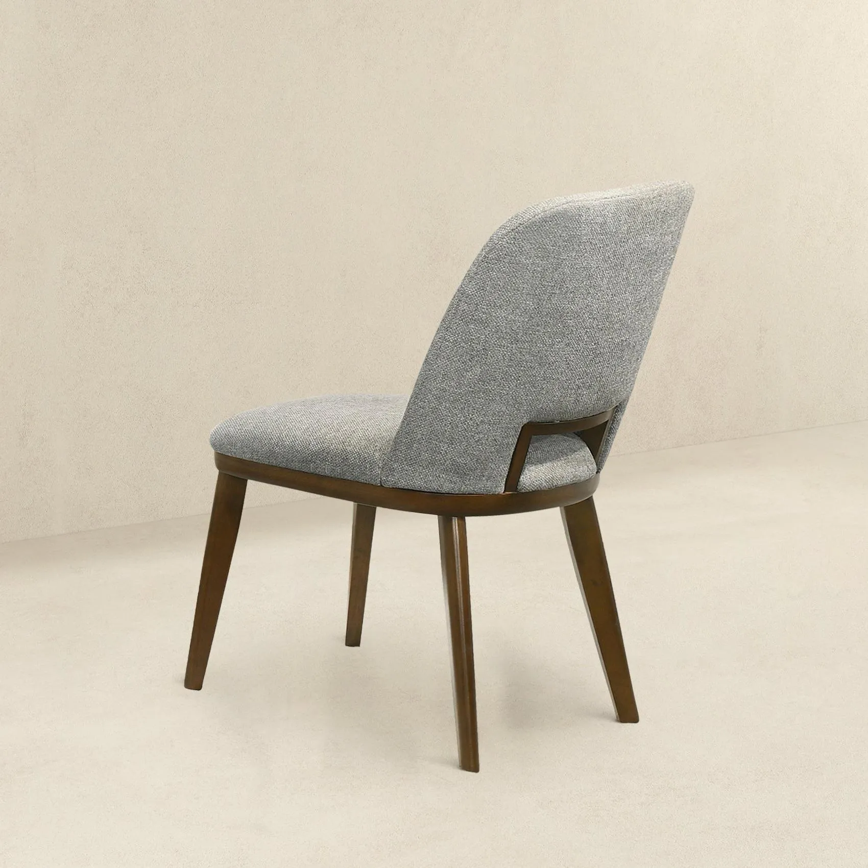 Mid-Century Modern Upholstered Wood Dining Chairs