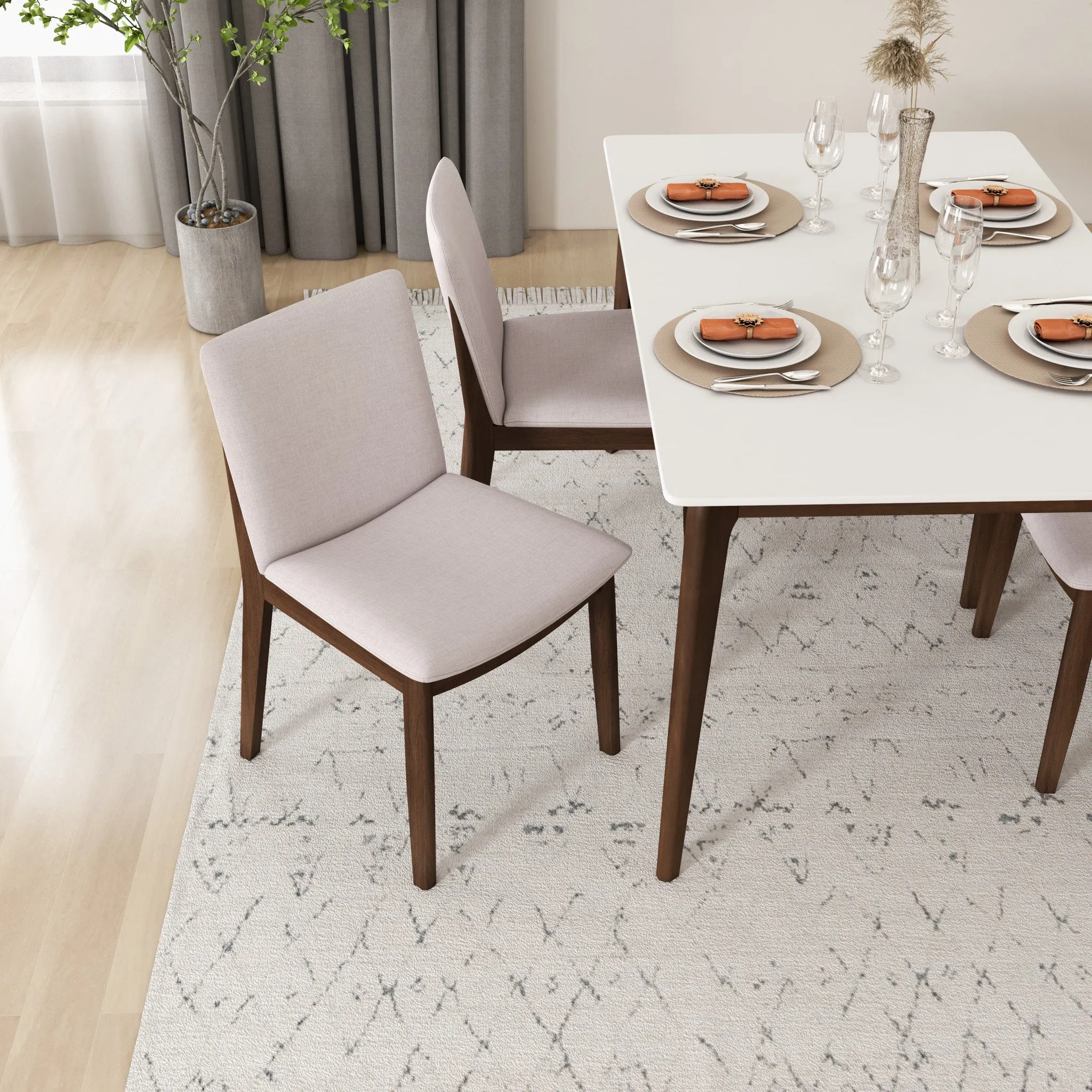 Mid-Century Modern Upholstered Wood Dining Chairs Mid-Century Modern Upholstered Wood Dining Chairs