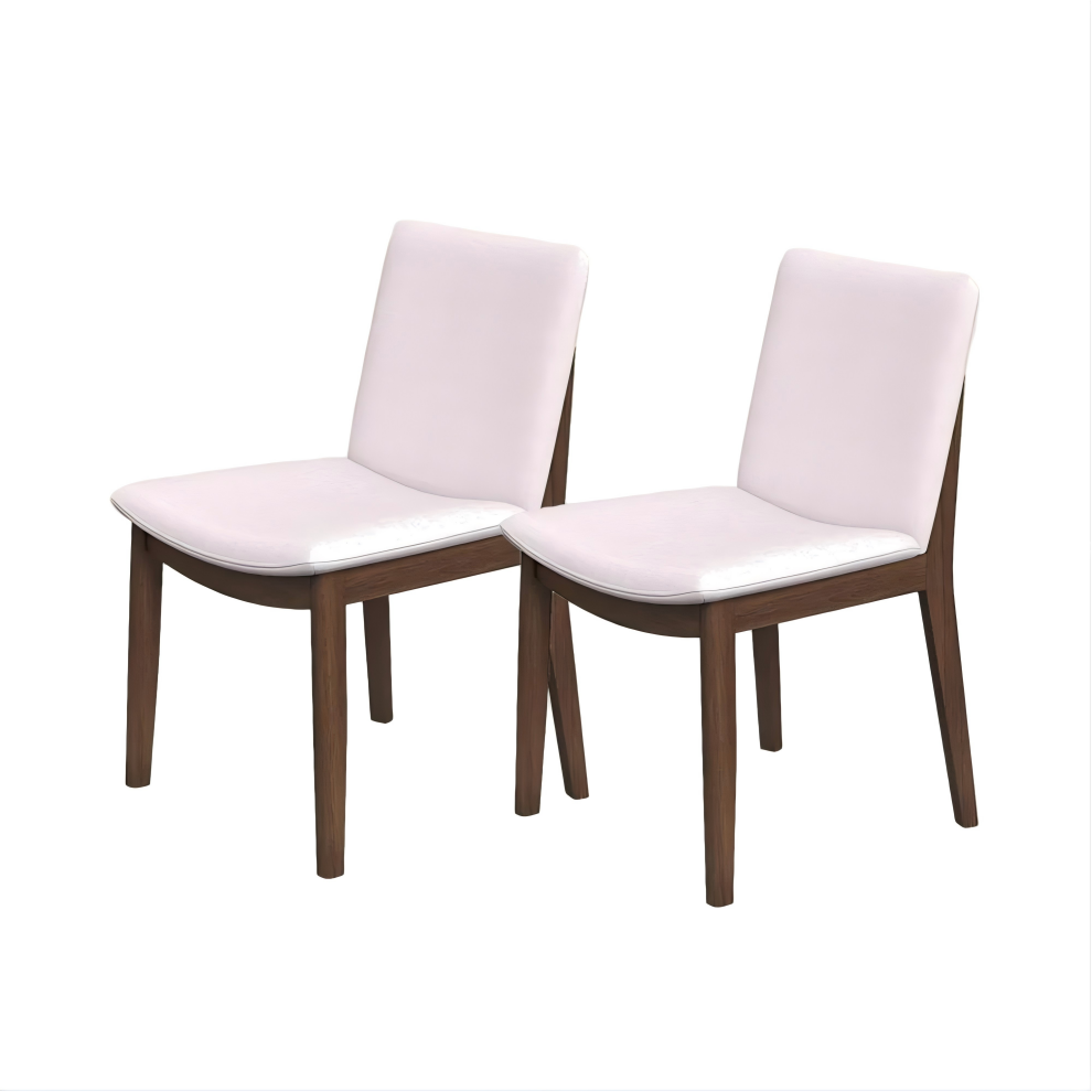 Mid-Century Modern Upholstered Wood Dining Chairs