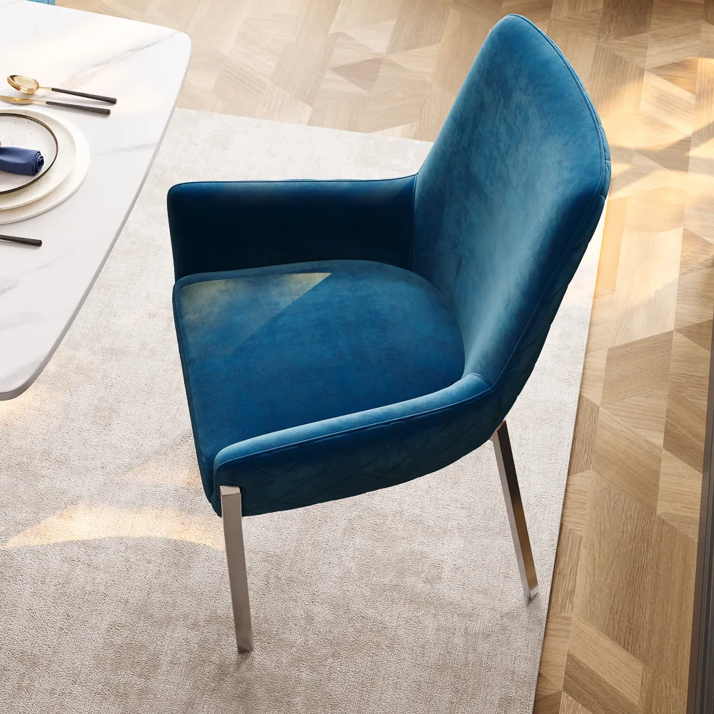 Contemporary Blue Velvet Dining Chairs Contemporary Blue Velvet Dining Chairs