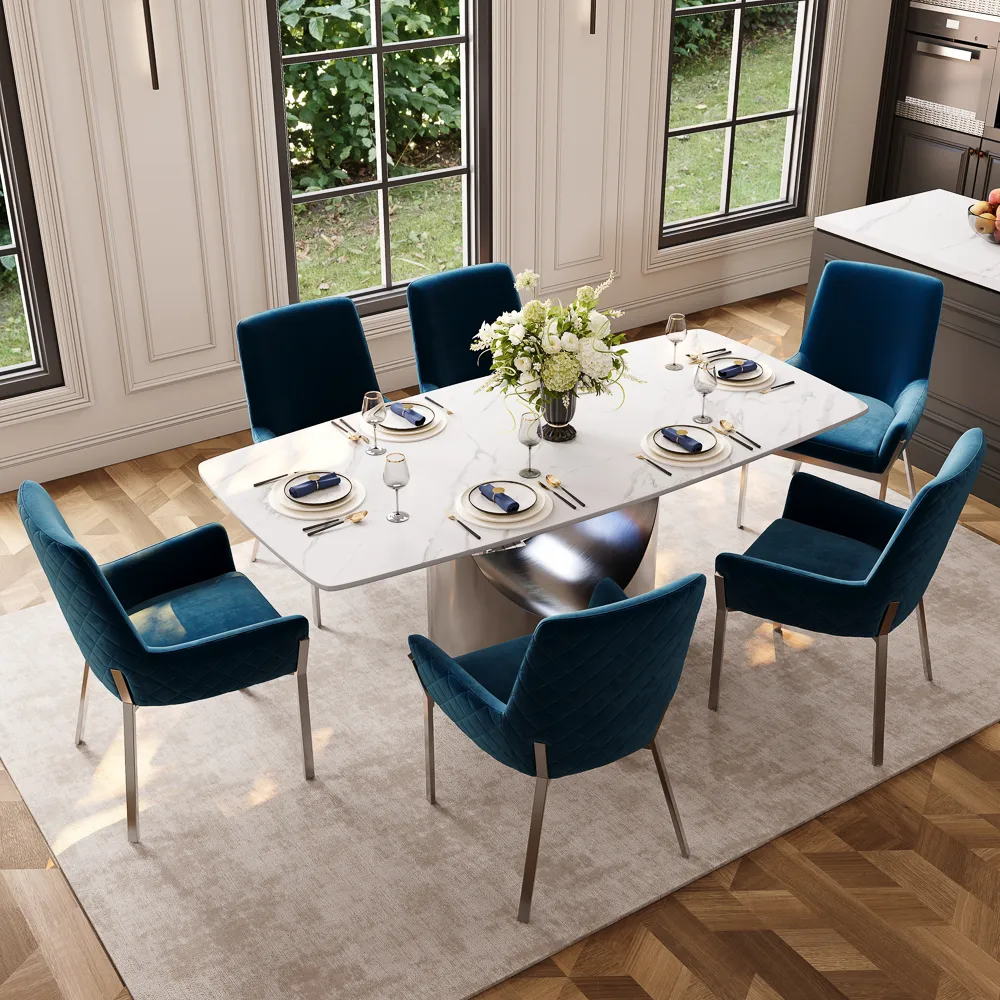 Contemporary Blue Velvet Dining Chairs Contemporary Blue Velvet Dining Chairs