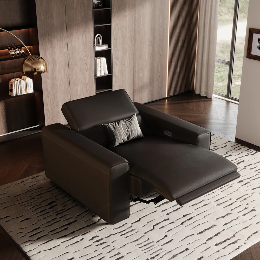Leather Recliner Sofa Chair with Adjustable Headrest Leather Recliner Sofa Chair with Adjustable Headrest