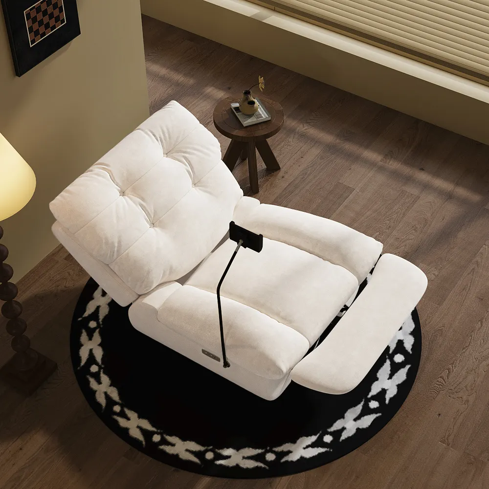 Power Recliner Lounge Swivel Chair With Hidden Storage