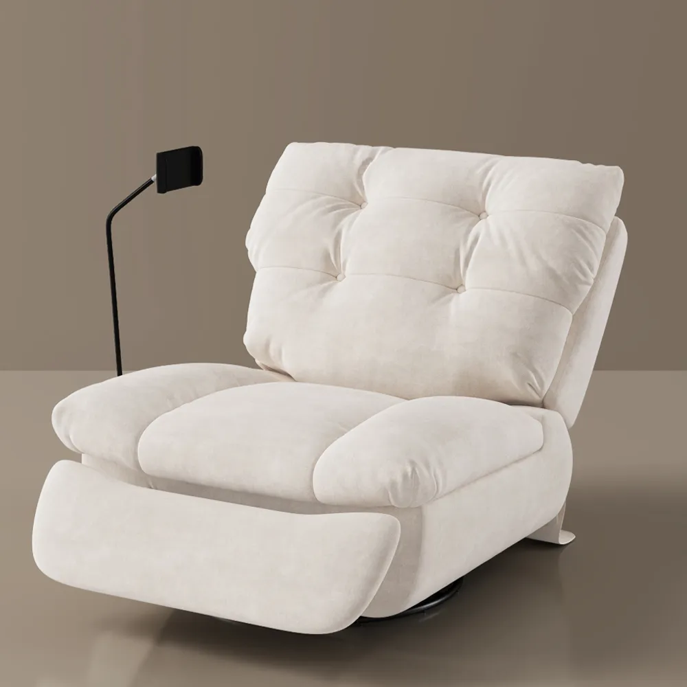 Power Recliner Lounge Swivel Chair With Hidden Storage