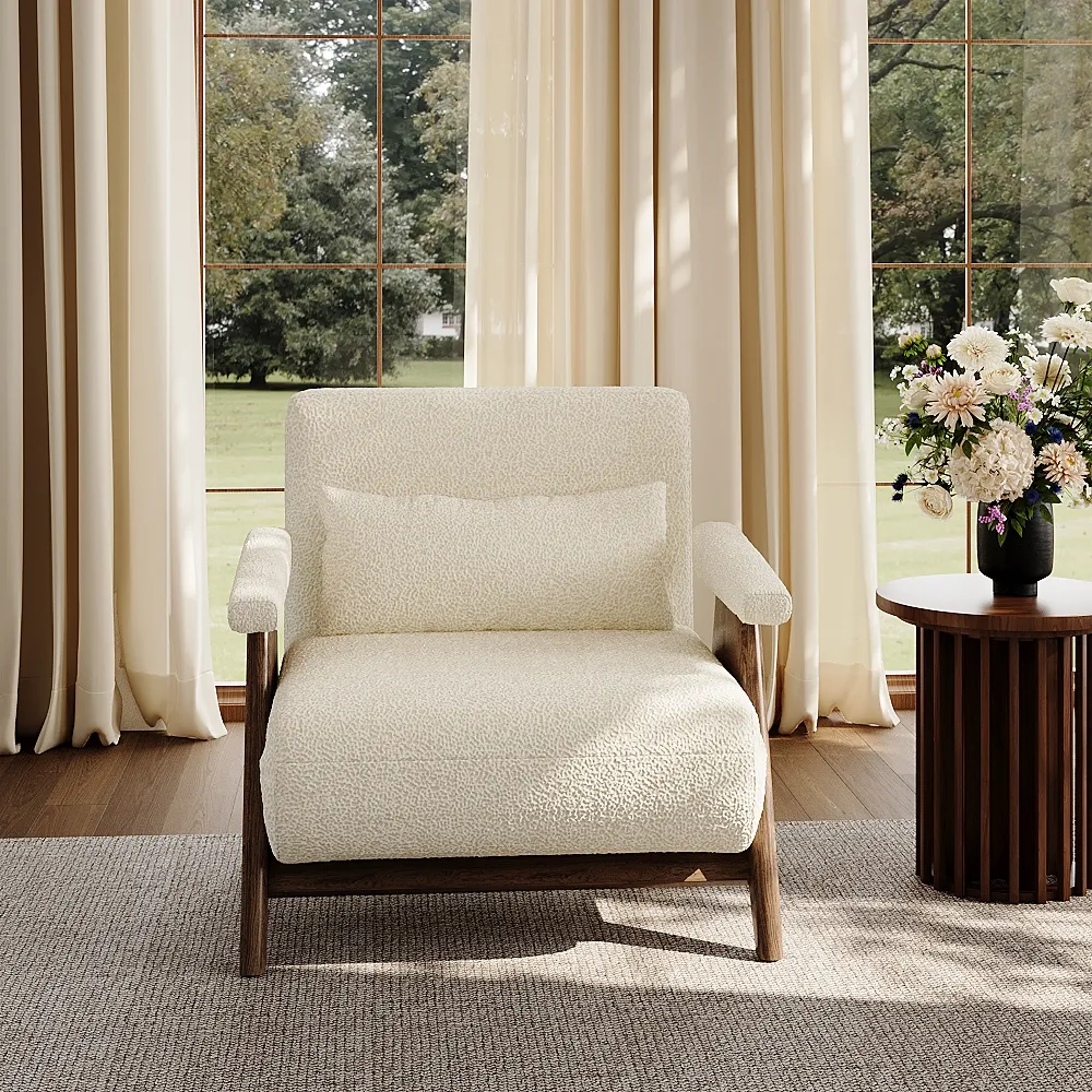 Mid-Century Modern Lounge Chair Sofa Bed with Adjustable Backrest