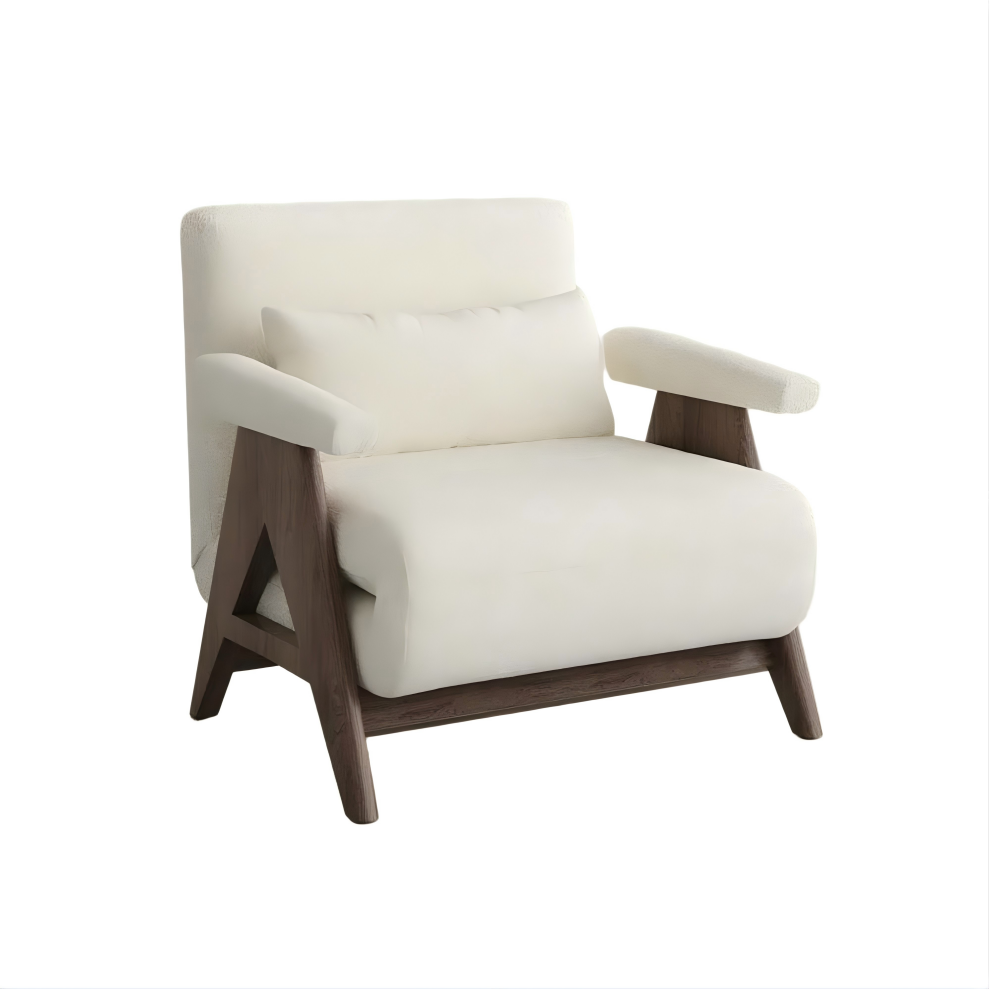 Mid-Century Modern Lounge Chair Sofa Bed with Adjustable Backrest