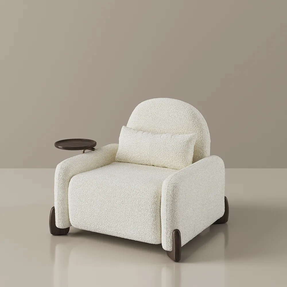 Convertible Sofa Bed with Manual Recliner & Side Tray Convertible Sofa Bed with Manual Recliner & Side Tray