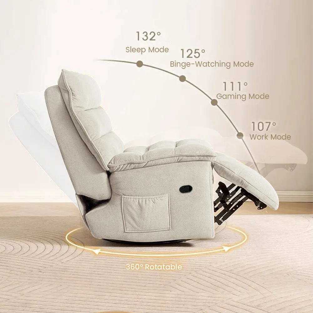 2026042406444046Modern Beige Armless Swivel Rocking Recliner Modern Beige Armless Swivel Rocking Recliner