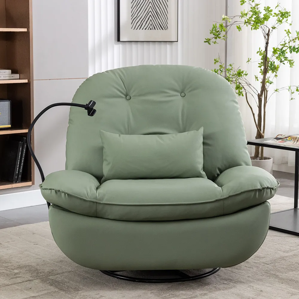 Power Recliner Lounge Swivel Chair with Waist Pillow