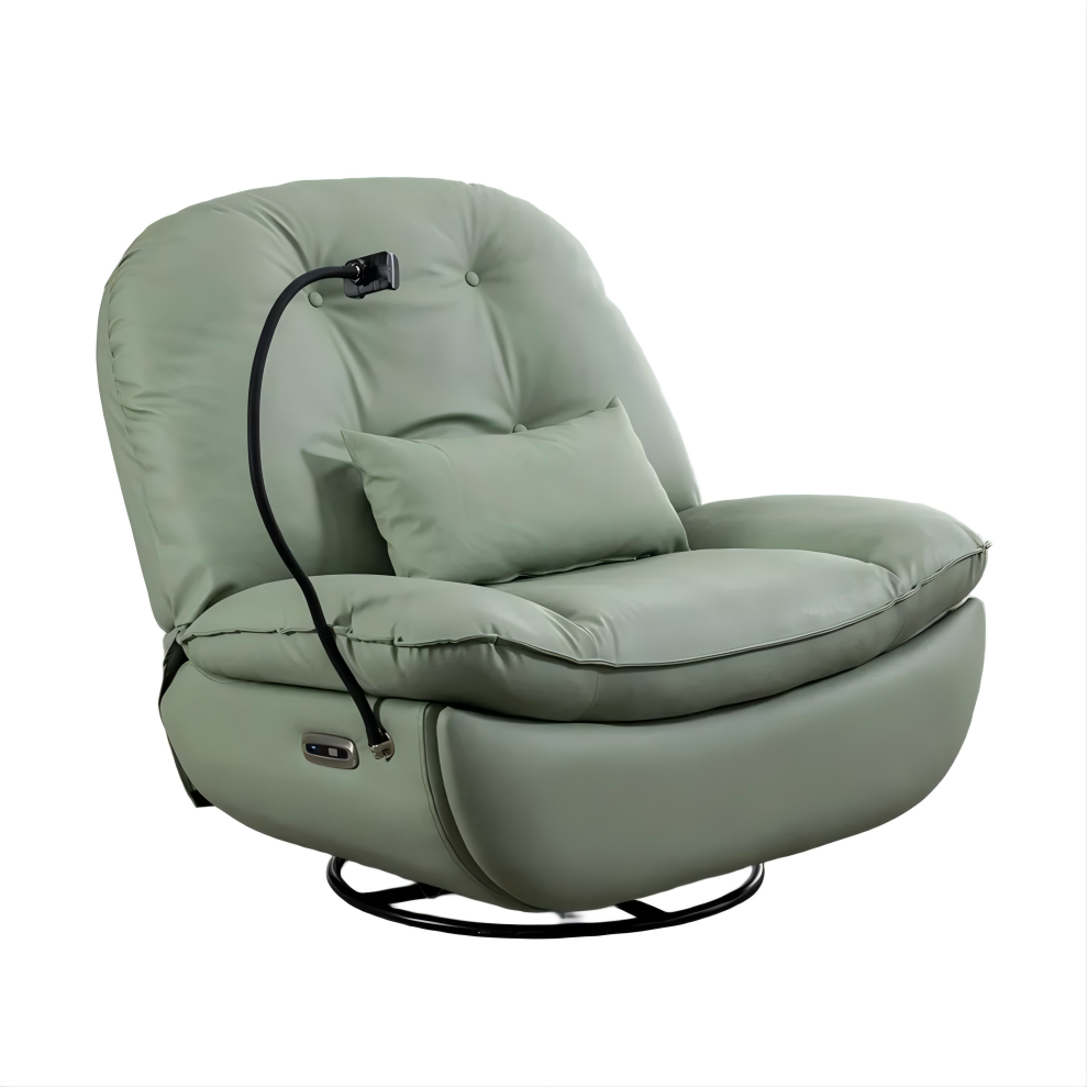 Power Recliner Lounge Swivel Chair with Waist Pillow