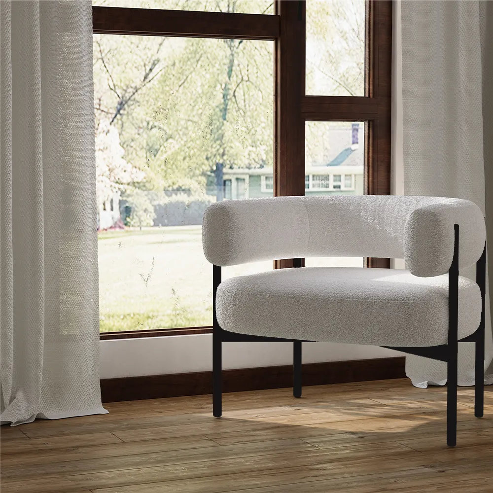 Modern Beige Sherpa Lounge Chair Modern Beige Sherpa Lounge Chair