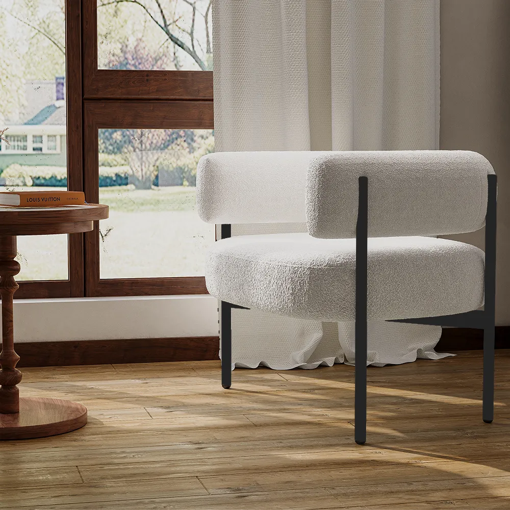 Modern Beige Sherpa Lounge Chair Modern Beige Sherpa Lounge Chair