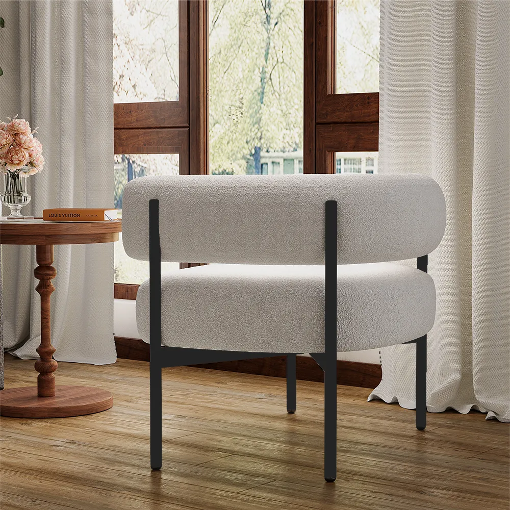 Modern Beige Sherpa Lounge Chair Modern Beige Sherpa Lounge Chair