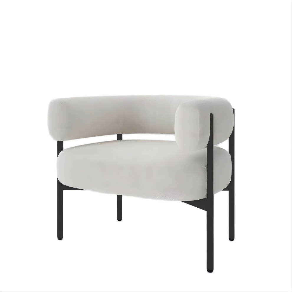 Modern Beige Sherpa Lounge Chair