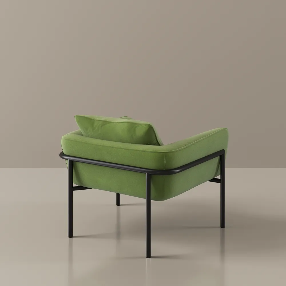 Modern Green Accent Chair with Lumbar Support