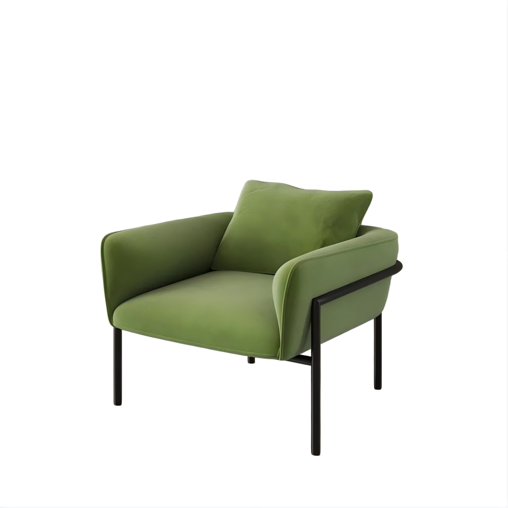 Modern Green Accent Chair with Lumbar Support