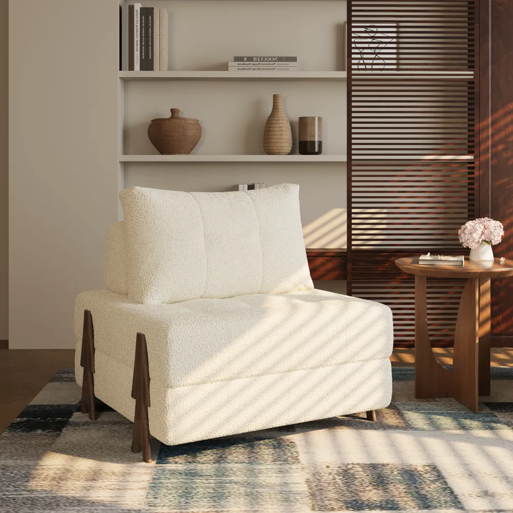 Mid-Century Modern Sofa Bed with Adjustable Backrest