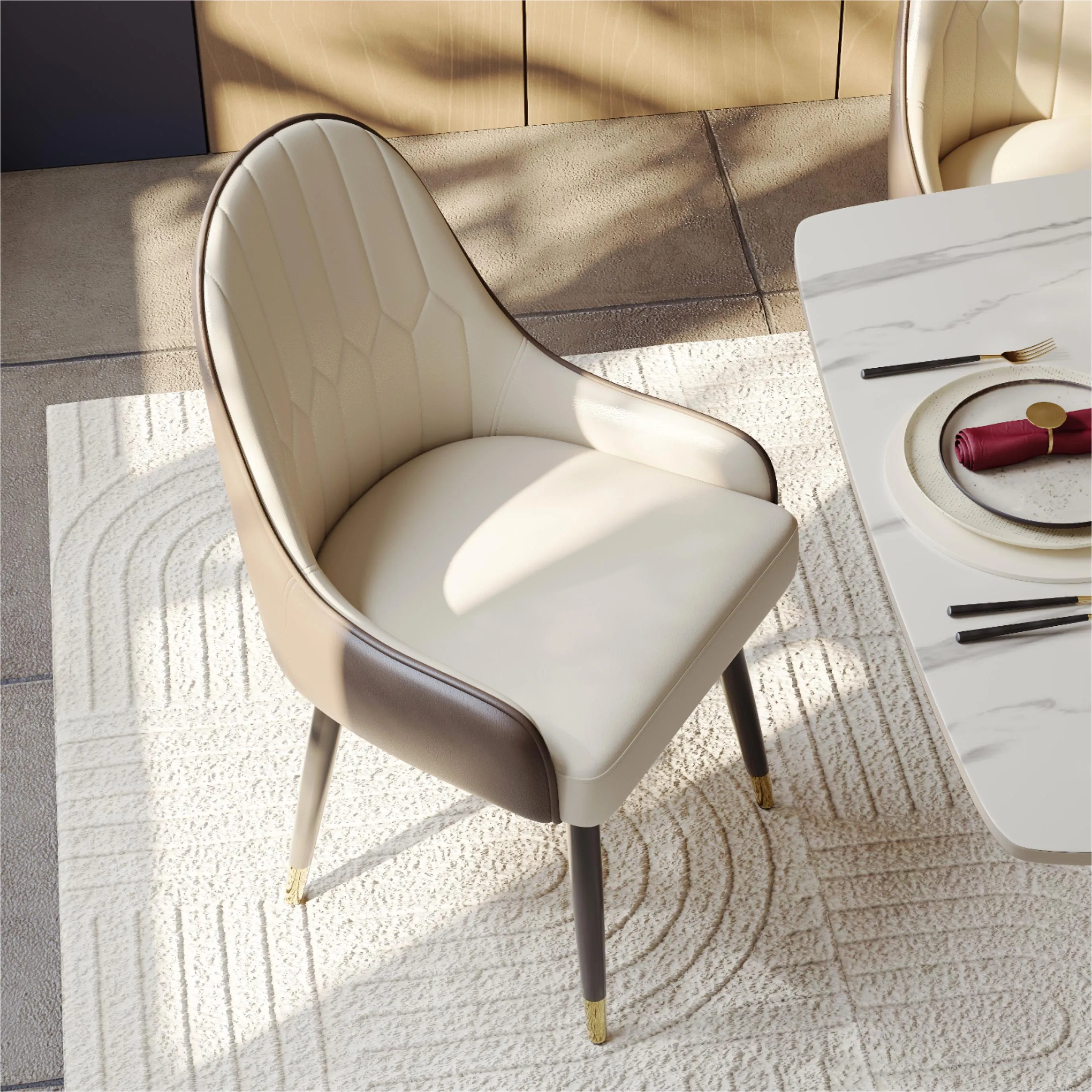 Modern Upholstered Swivel Dining Chairs