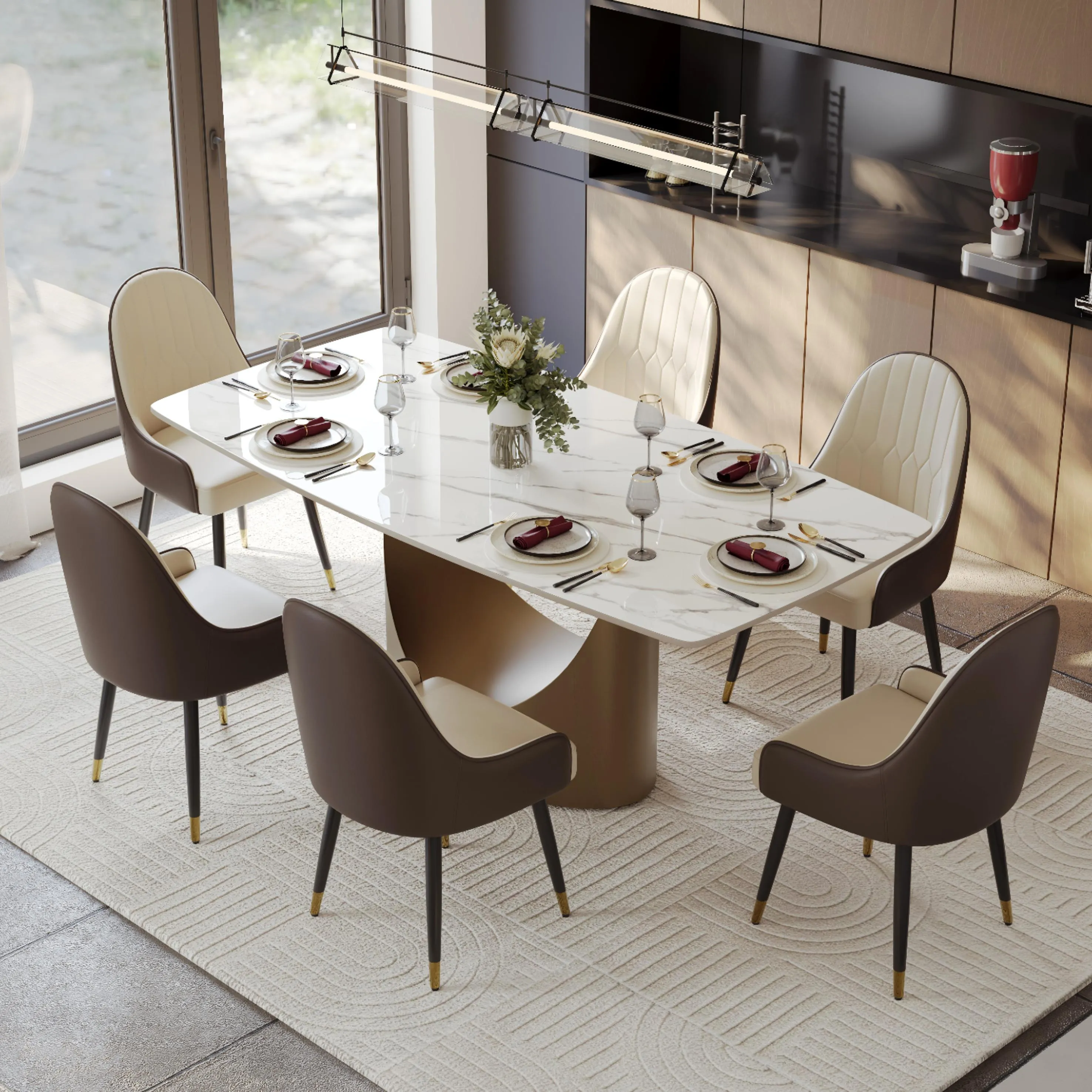 Modern Upholstered Swivel Dining Chairs