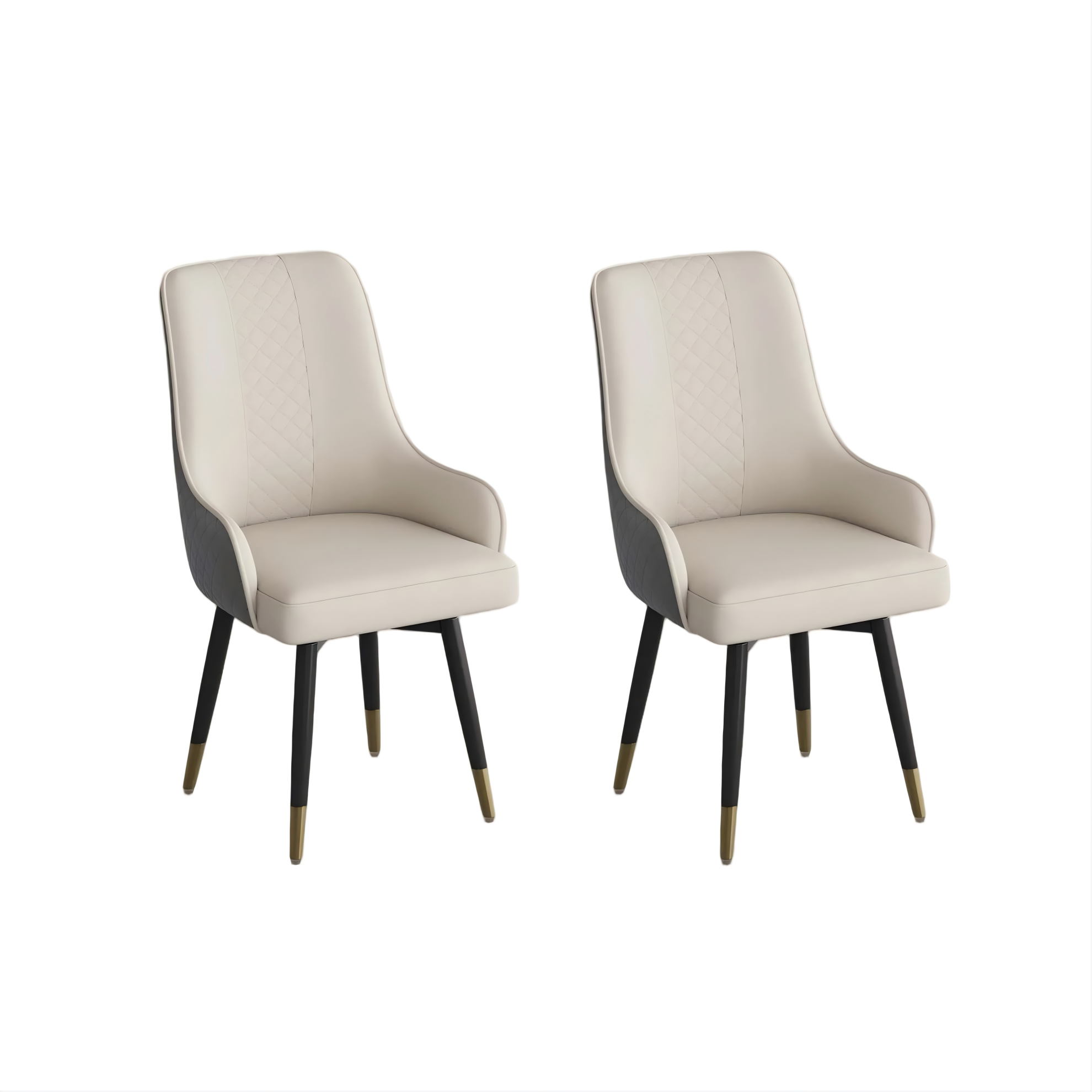 Mid-Century Modern Upholstered Swivel Wood Dining Chairs