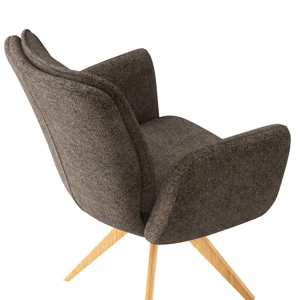 Mid-Century Modern Upholstered Swivel Wood Dining Chairs Mid-Century Modern Upholstered Swivel Wood Dining Chairs
