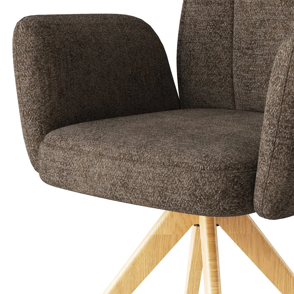 Mid-Century Modern Upholstered Swivel Wood Dining Chairs Mid-Century Modern Upholstered Swivel Wood Dining Chairs