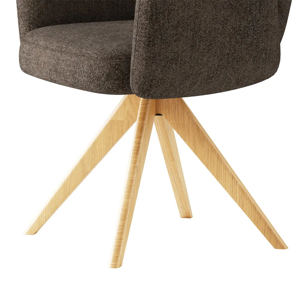 Mid-Century Modern Upholstered Swivel Wood Dining Chairs Mid-Century Modern Upholstered Swivel Wood Dining Chairs