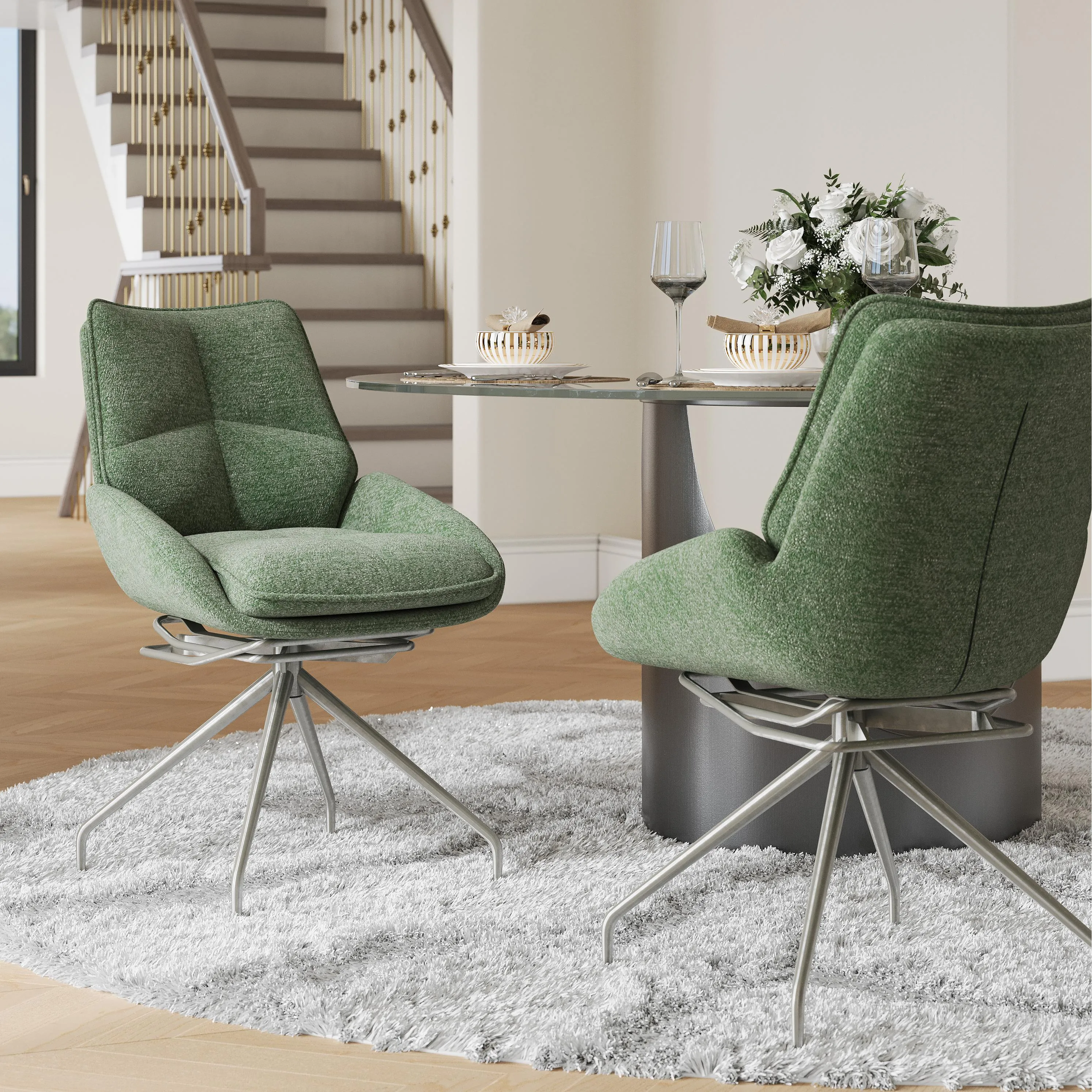 Modern Velvet Fabric Upholstered Dining Chairs Modern Velvet Fabric Upholstered Dining Chairs
