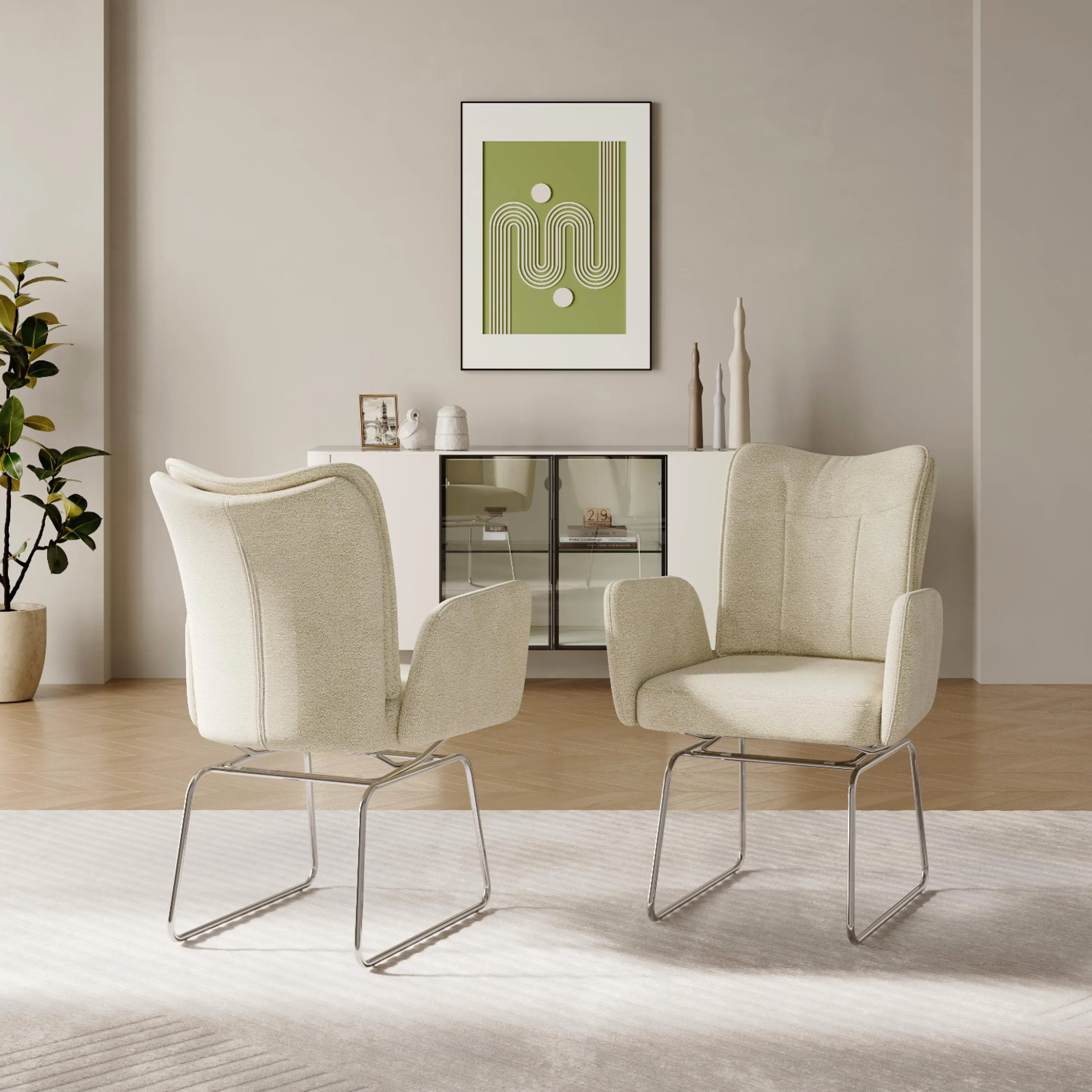 Modern Chenille Fabric Dining Chairs Modern Chenille Fabric Dining Chairs
