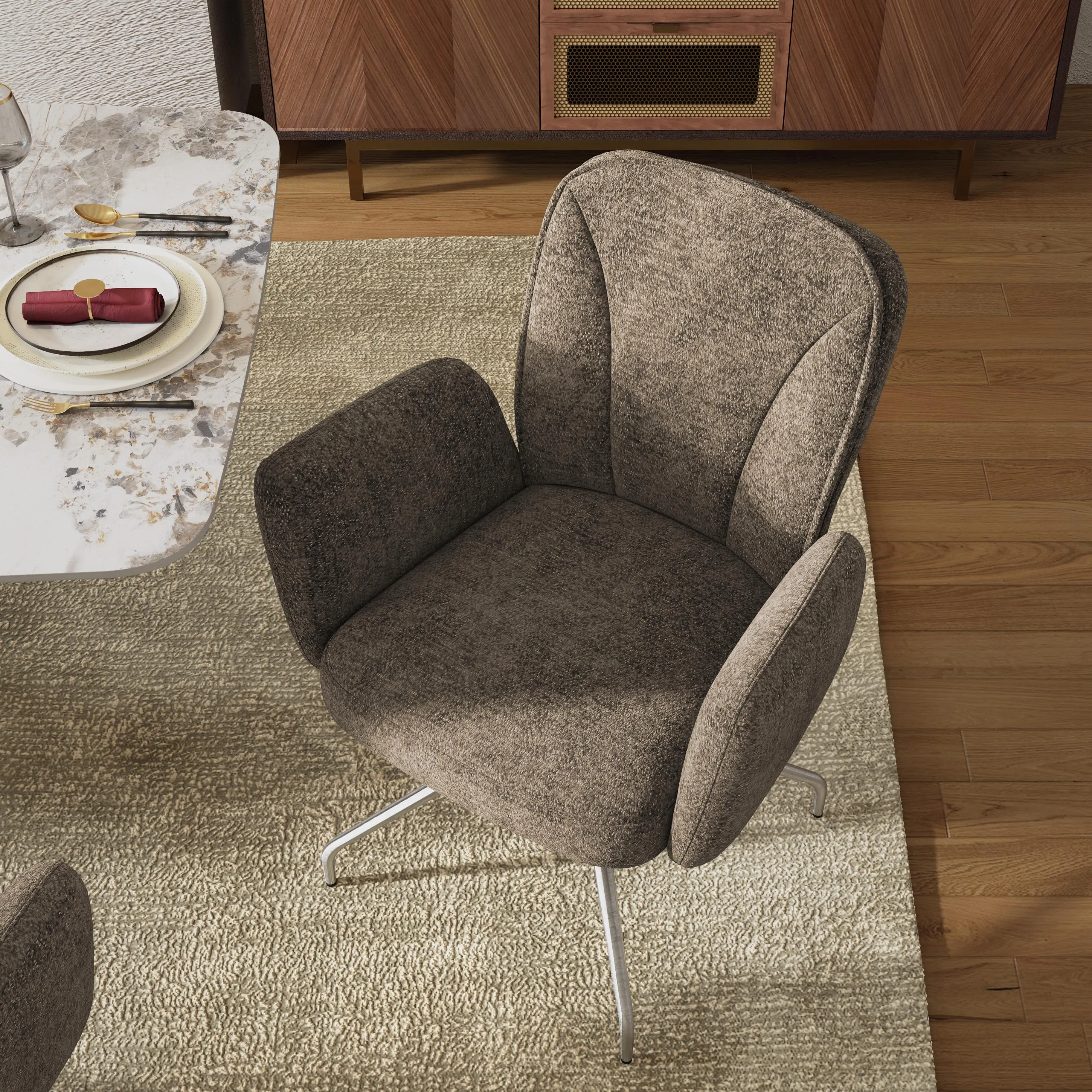 Modern Upholstered Swivel Dining Chair