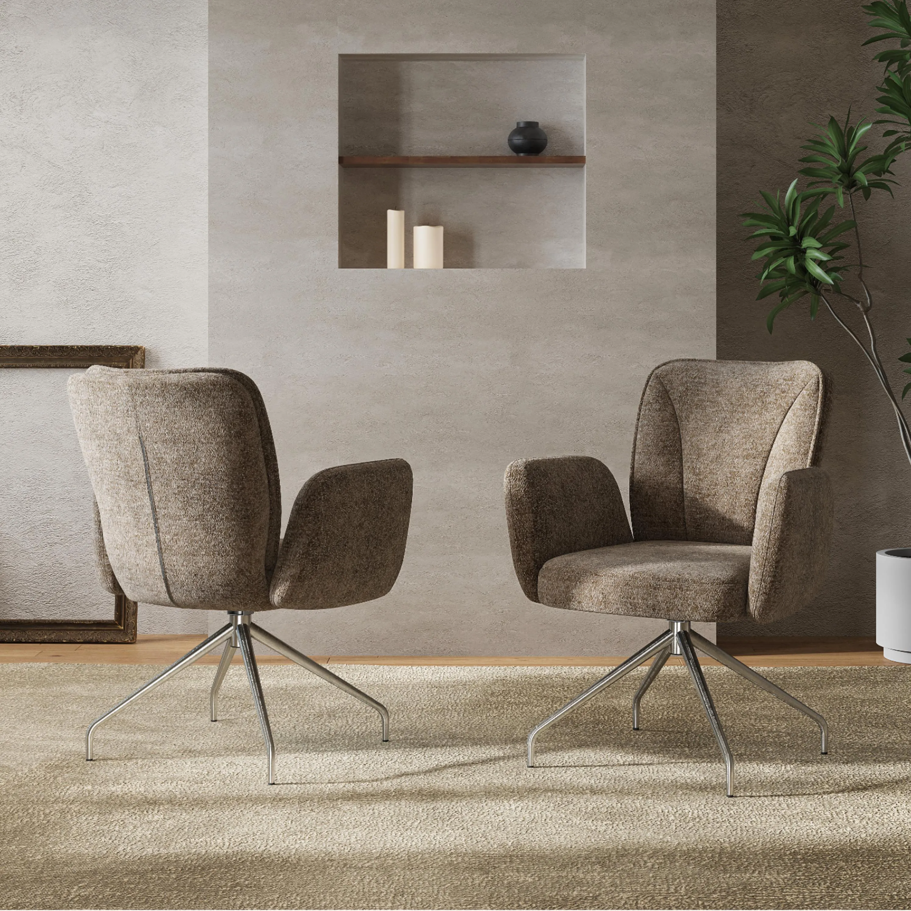 Modern Upholstered Swivel Dining Chair