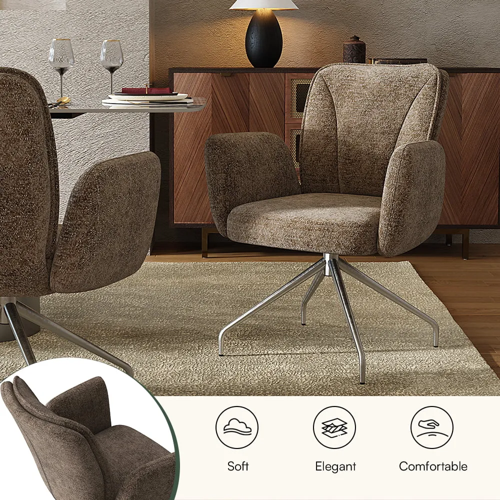 Modern Upholstered Swivel Dining Chair