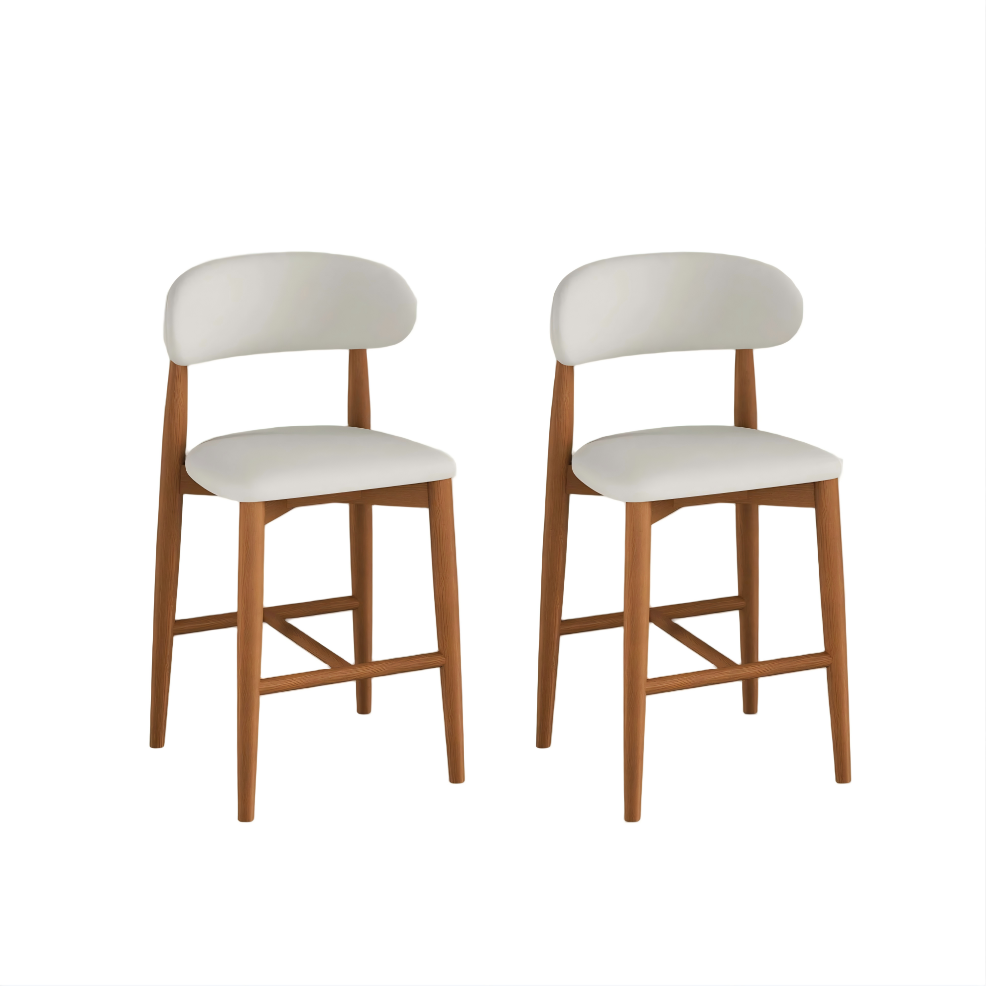Mid-Century Modern Wood Counter Height Bar Stools Set Mid-Century Modern Wood Counter Height Bar Stools Set