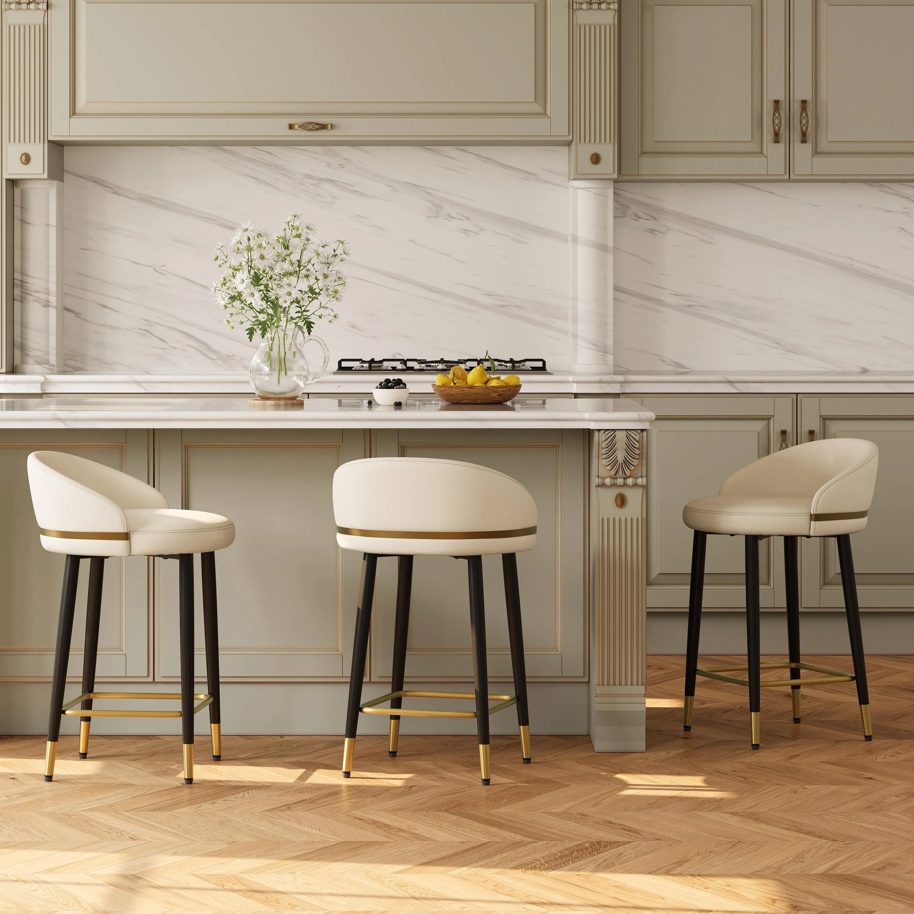 Modern Low Back Counter Height Bar Stools Set Modern Low Back Counter Height Bar Stools Set