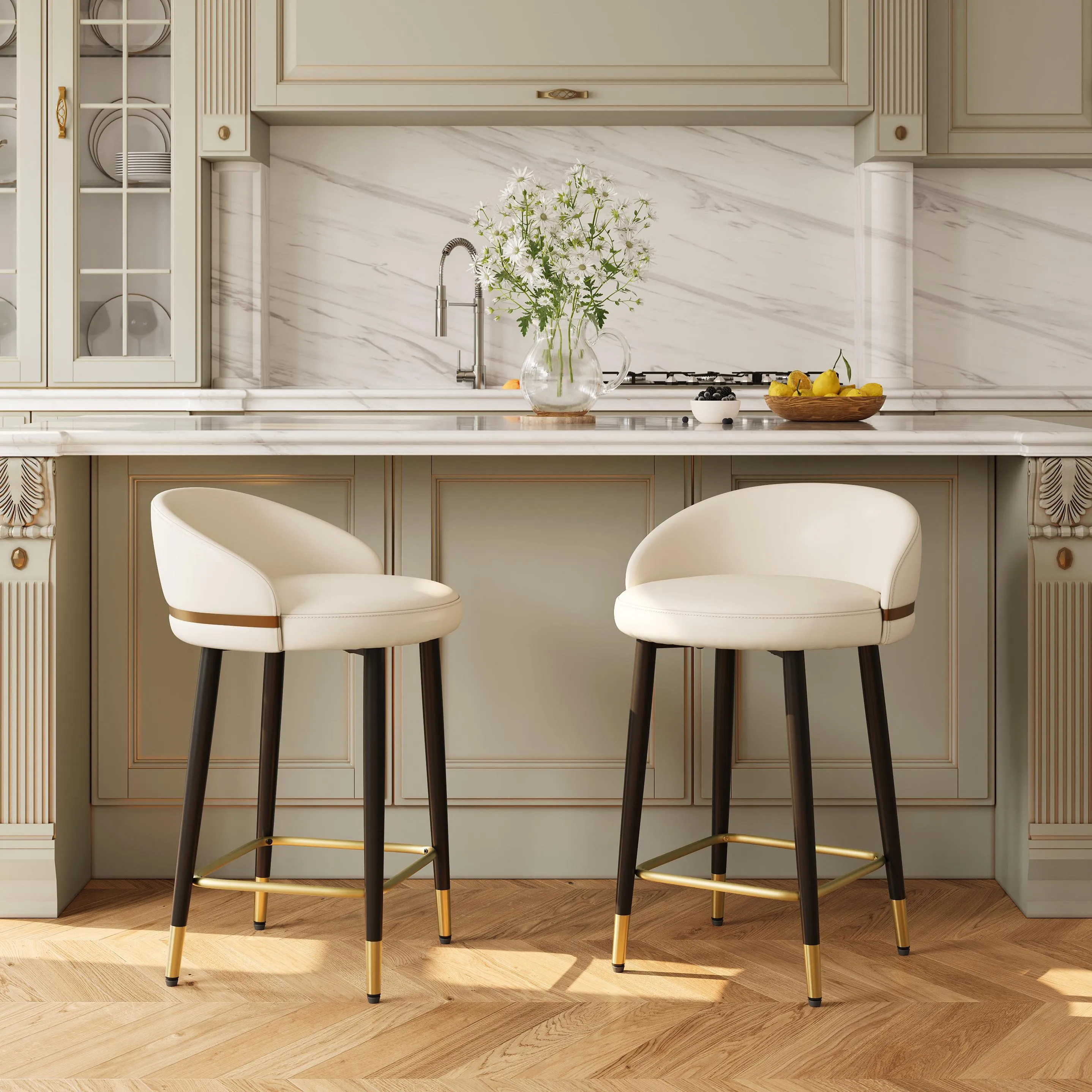 Modern Low Back Counter Height Bar Stools Set Modern Low Back Counter Height Bar Stools Set