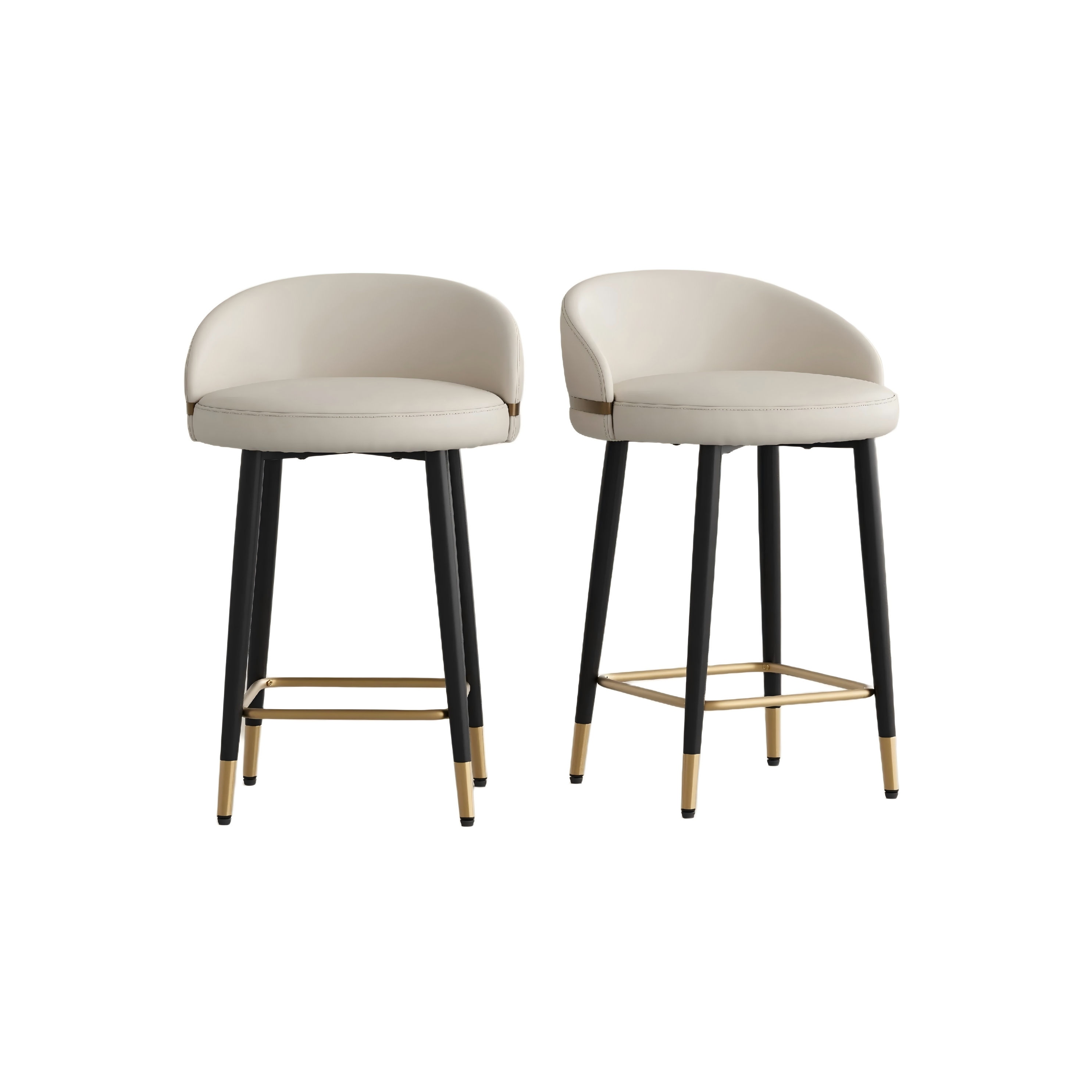 Modern Low Back Counter Height Bar Stools Set