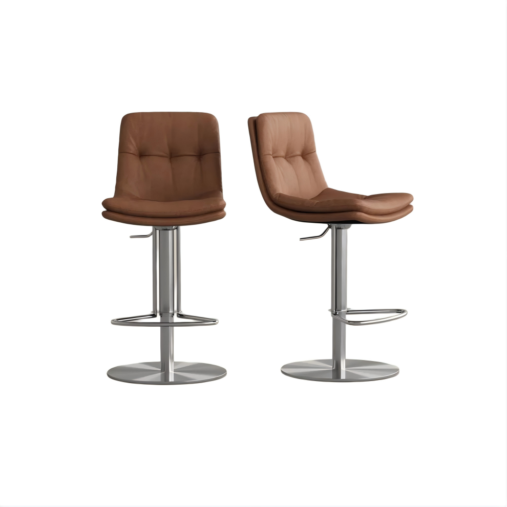 Modern Upholstered Height Adjustable Swivel Bar Stool