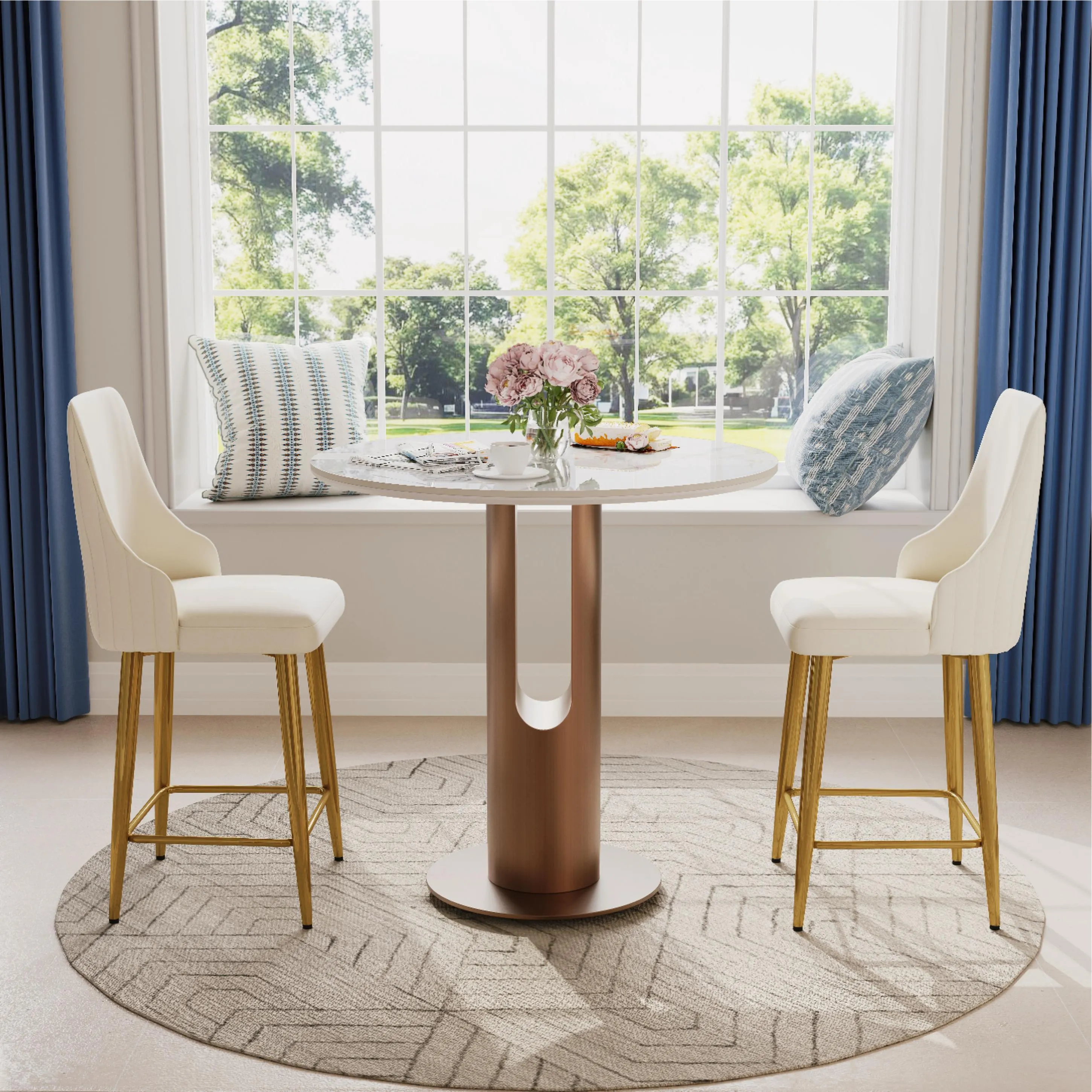 Modern Upholstered Counter Height Bar Stools