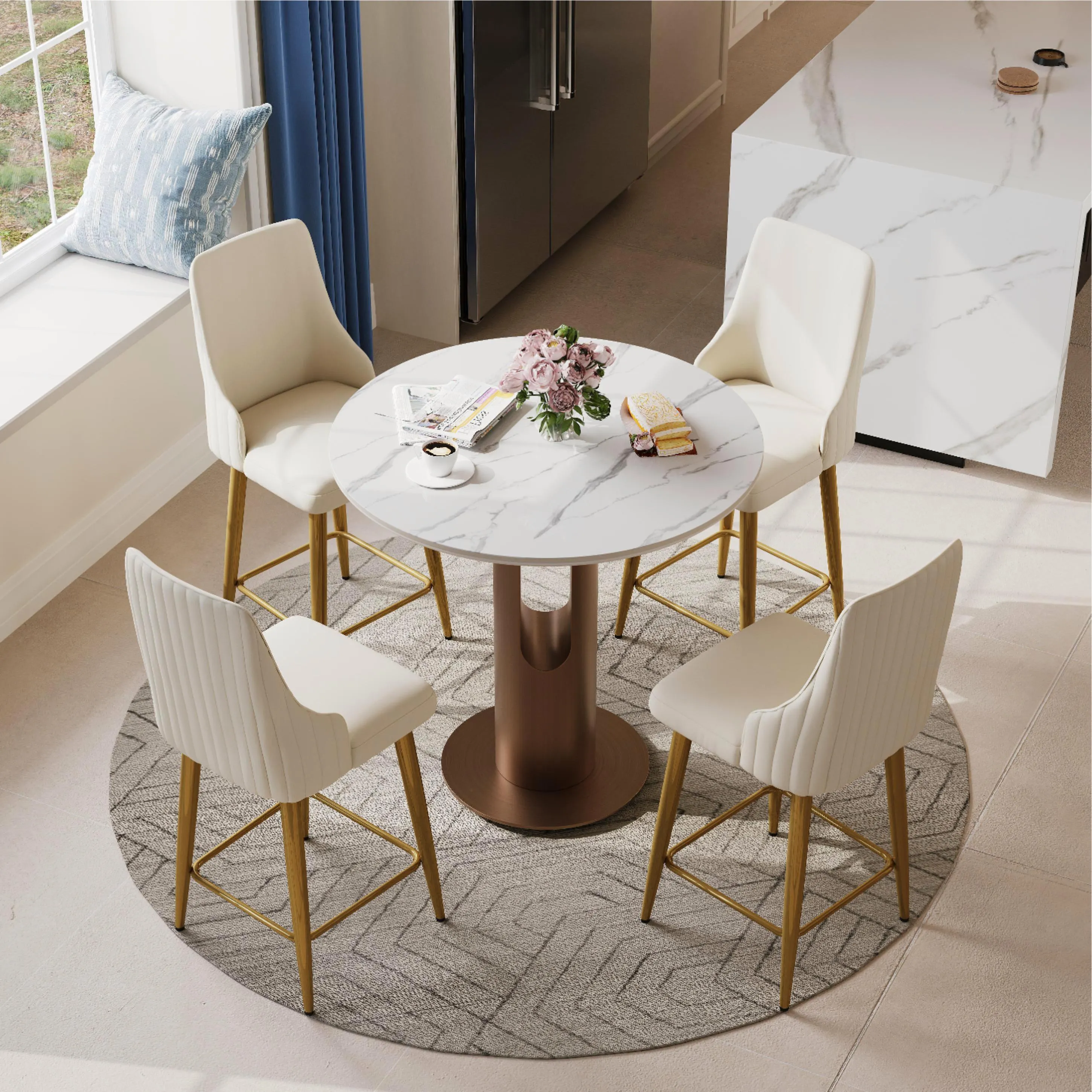 Modern Upholstered Counter Height Bar Stools