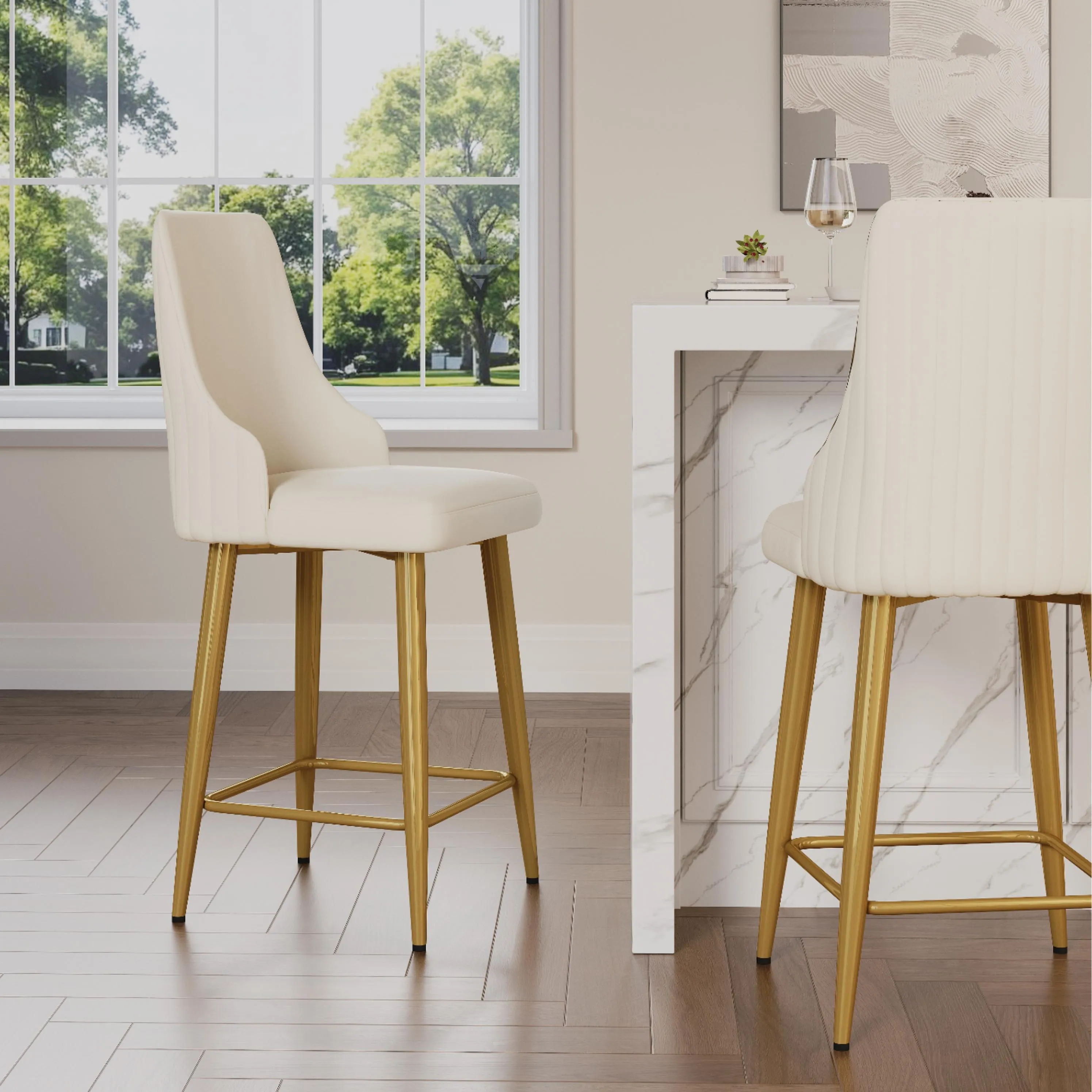 Modern Upholstered Counter Height Bar Stools