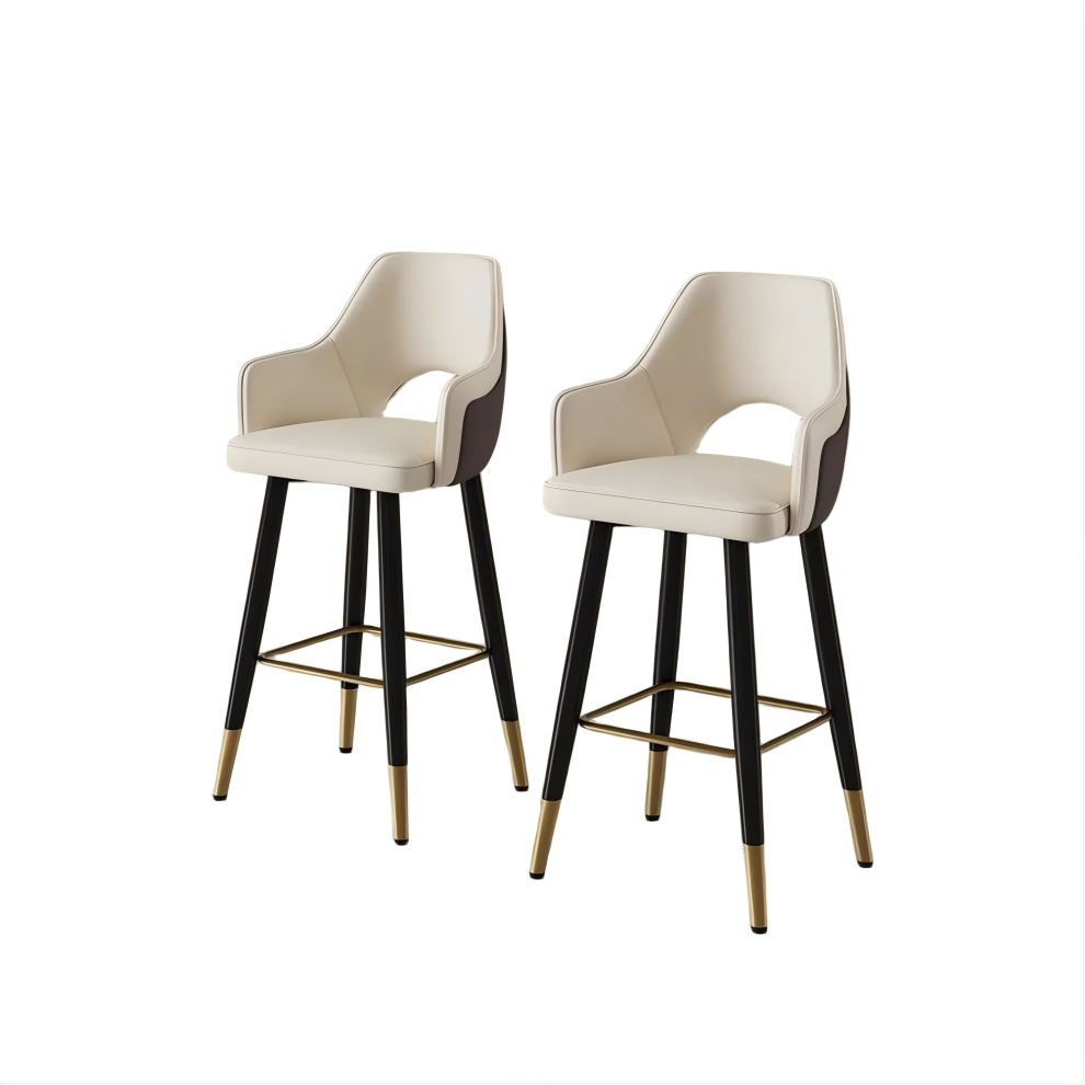 Modern Bar Height Faux Leather Bar Stools