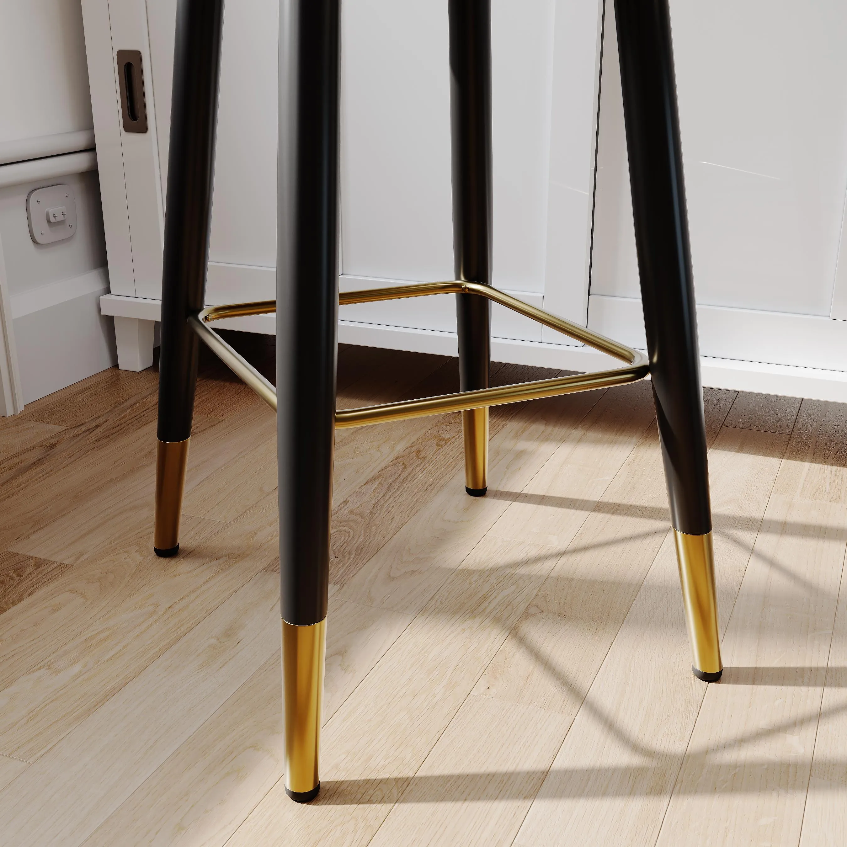 Modern Bar Height Faux Leather Bar Stools