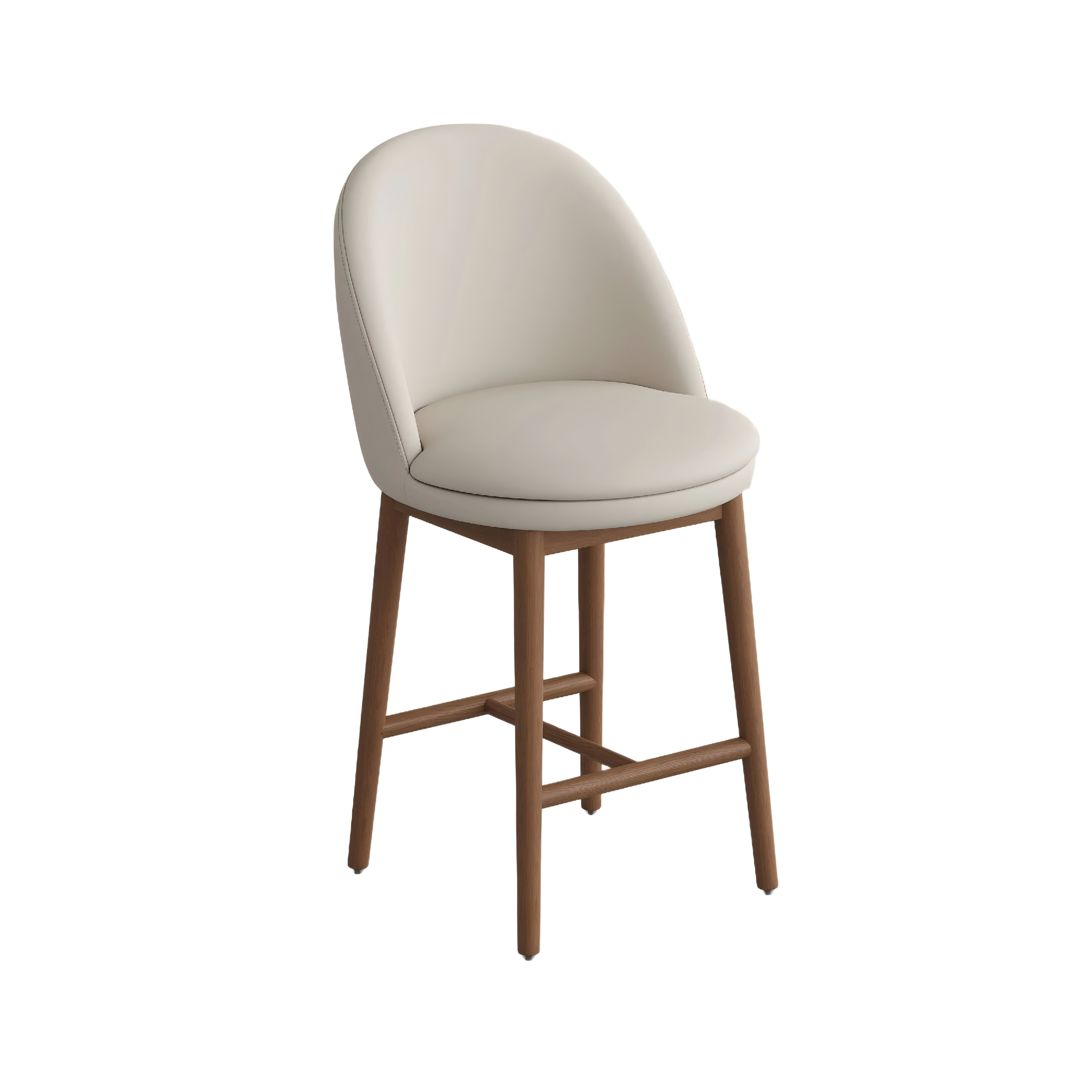 Mid-Century Modern Wood Counter Height Bar Stool